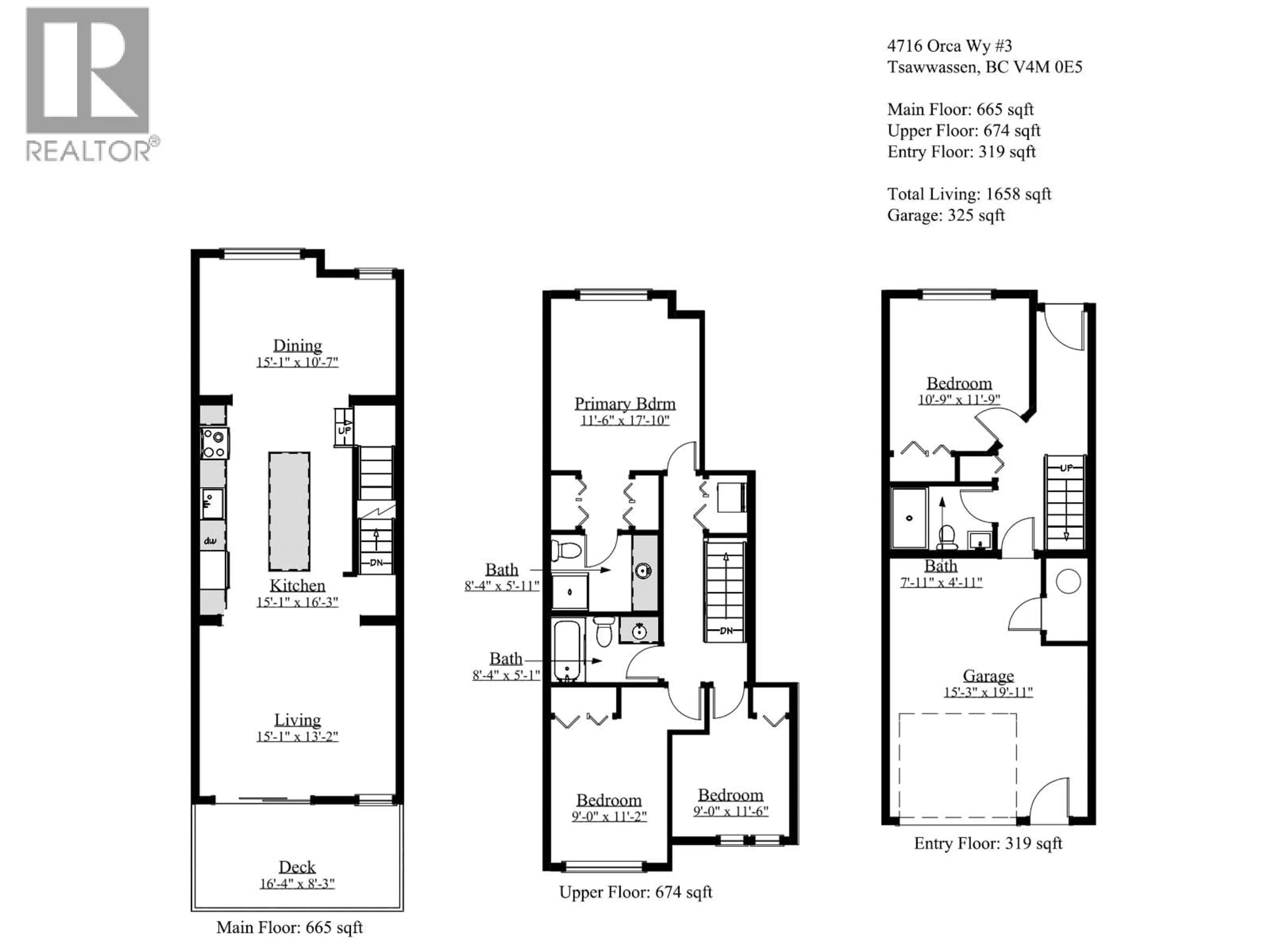 Floor plan for 3 - 4716 ORCA WAY, Tsawwassen British Columbia V4M0E5