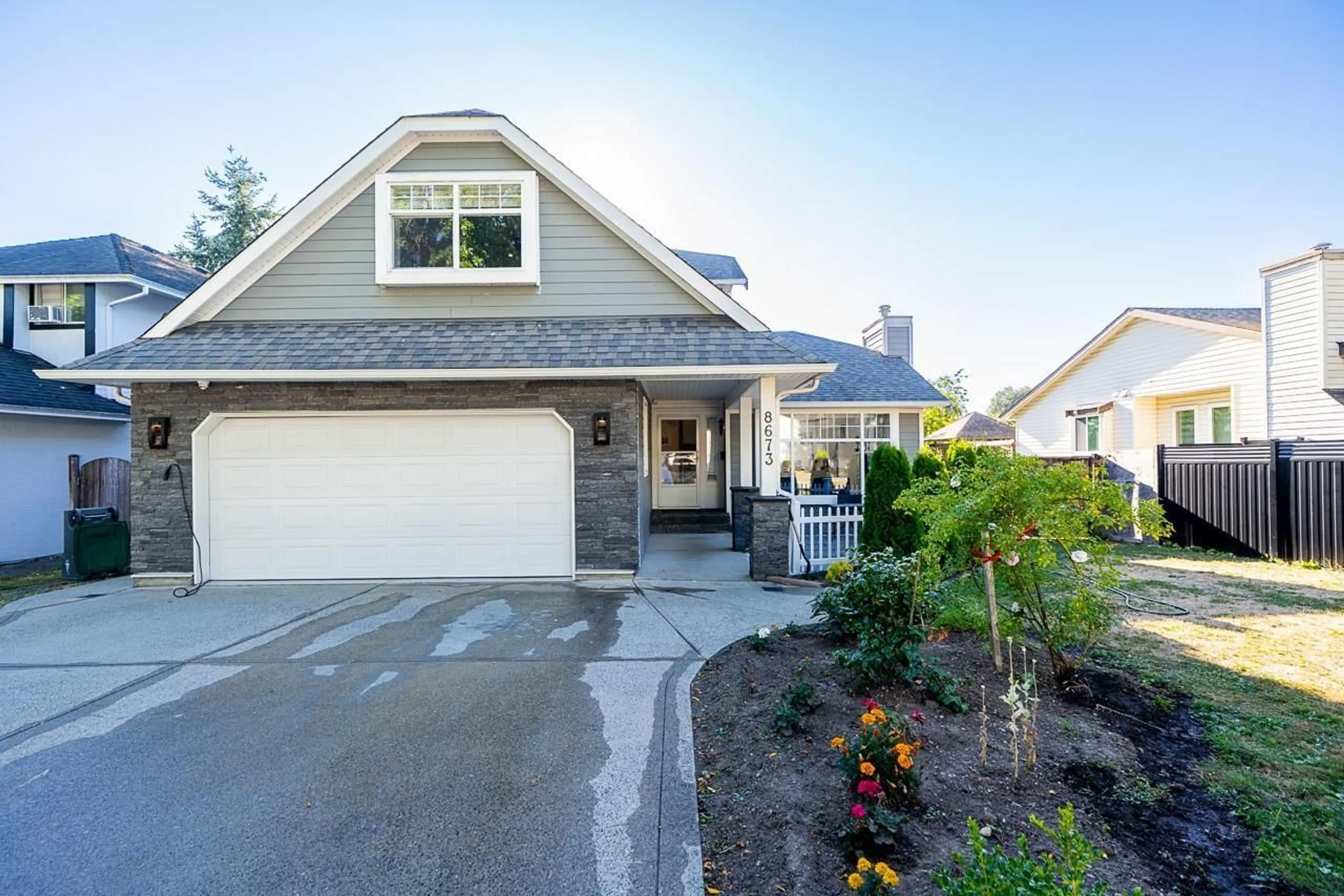 Home with vinyl exterior material, street for 8673 150 STREET, Surrey British Columbia V3S5G1