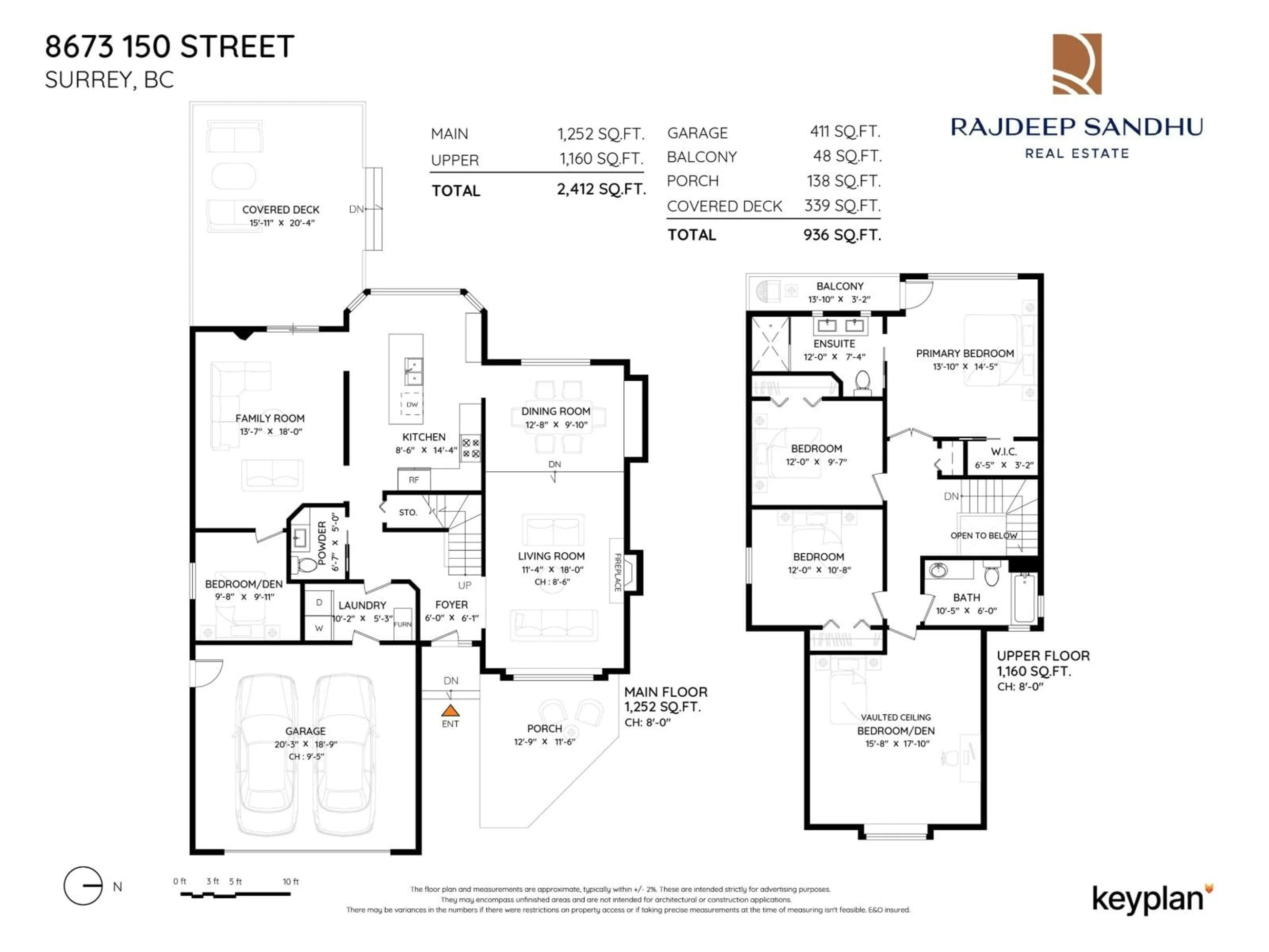 Floor plan for 8673 150 STREET, Surrey British Columbia V3S5G1