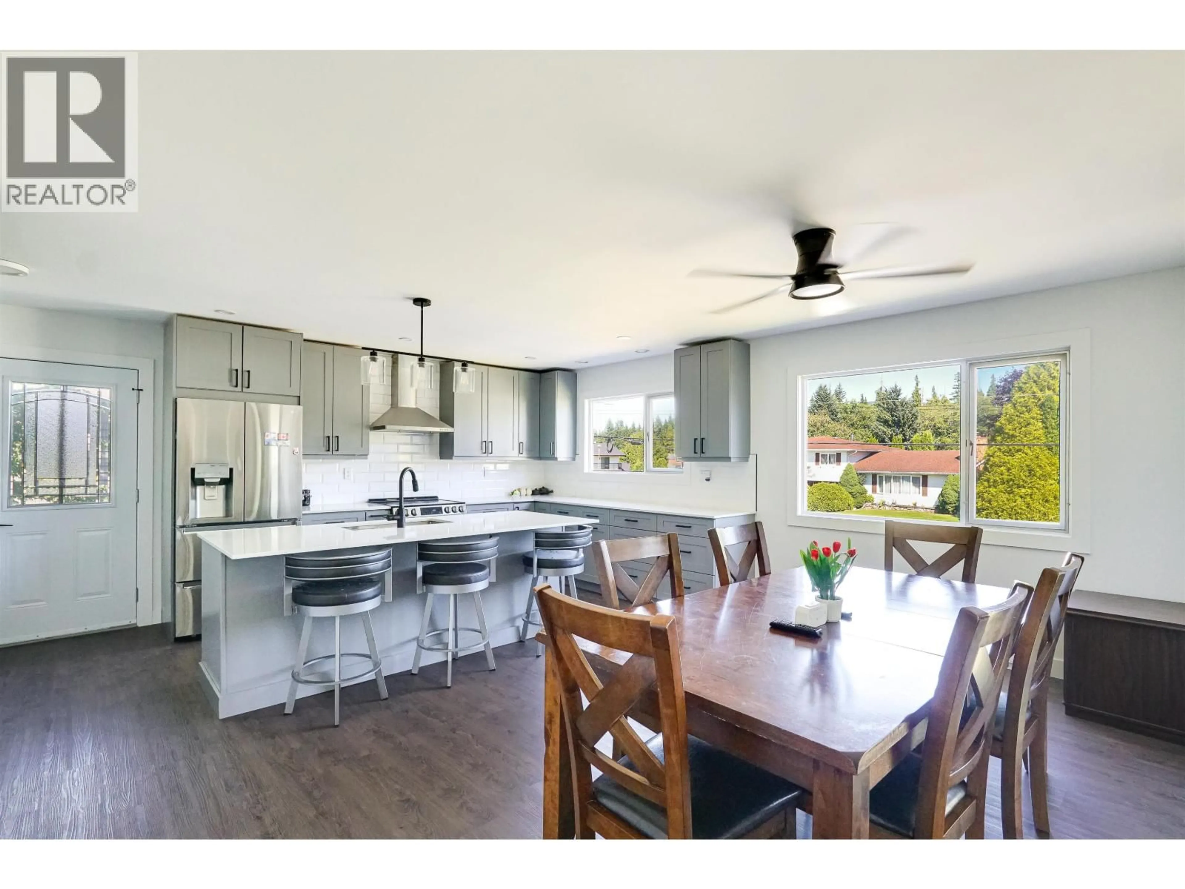 Open concept kitchen, wood/laminate floor for 1694 KINGFISHER AVENUE, Kitimat British Columbia V8C1G1