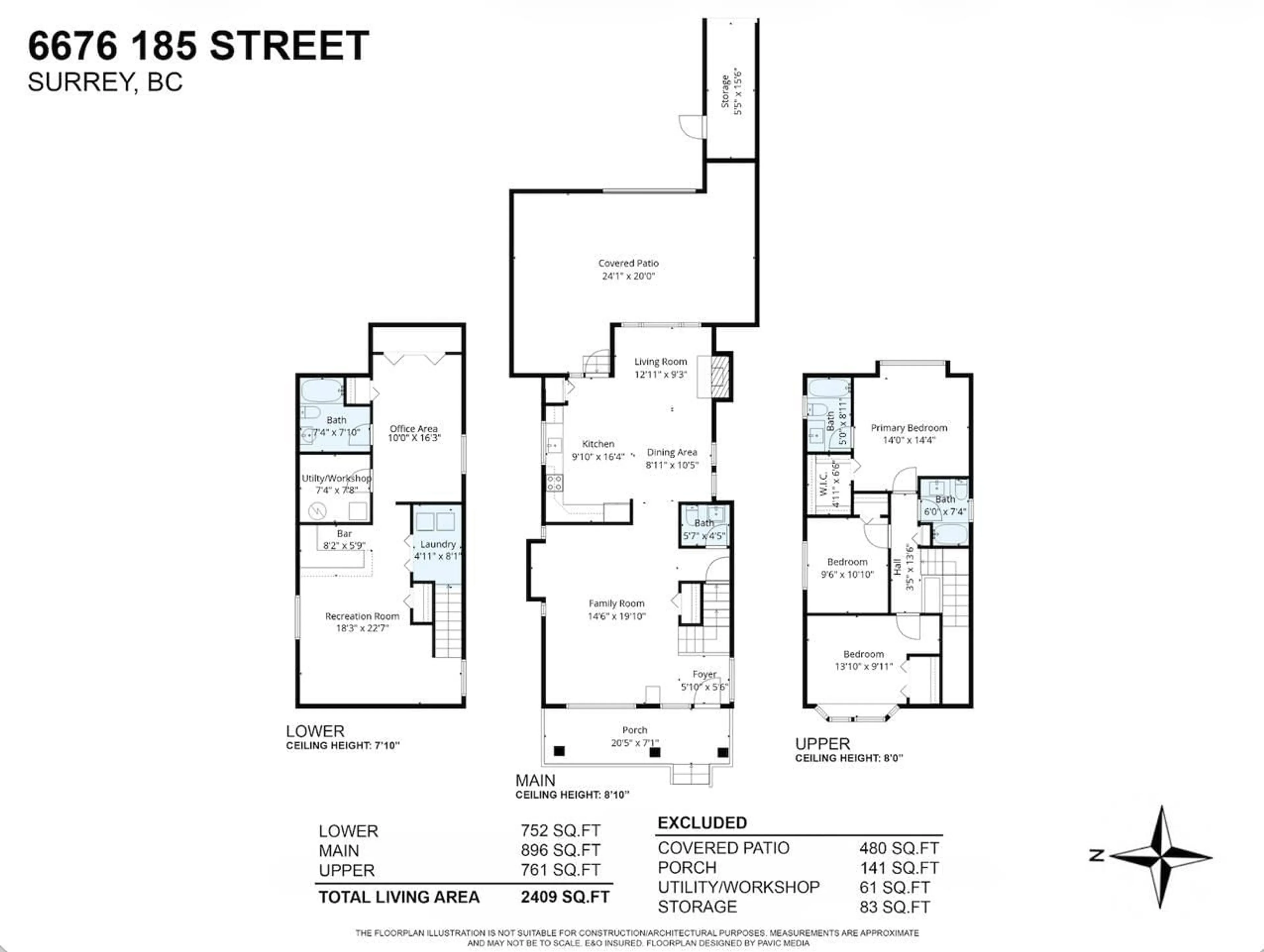 Floor plan for 6676 185 STREET, Surrey British Columbia V3S9B1