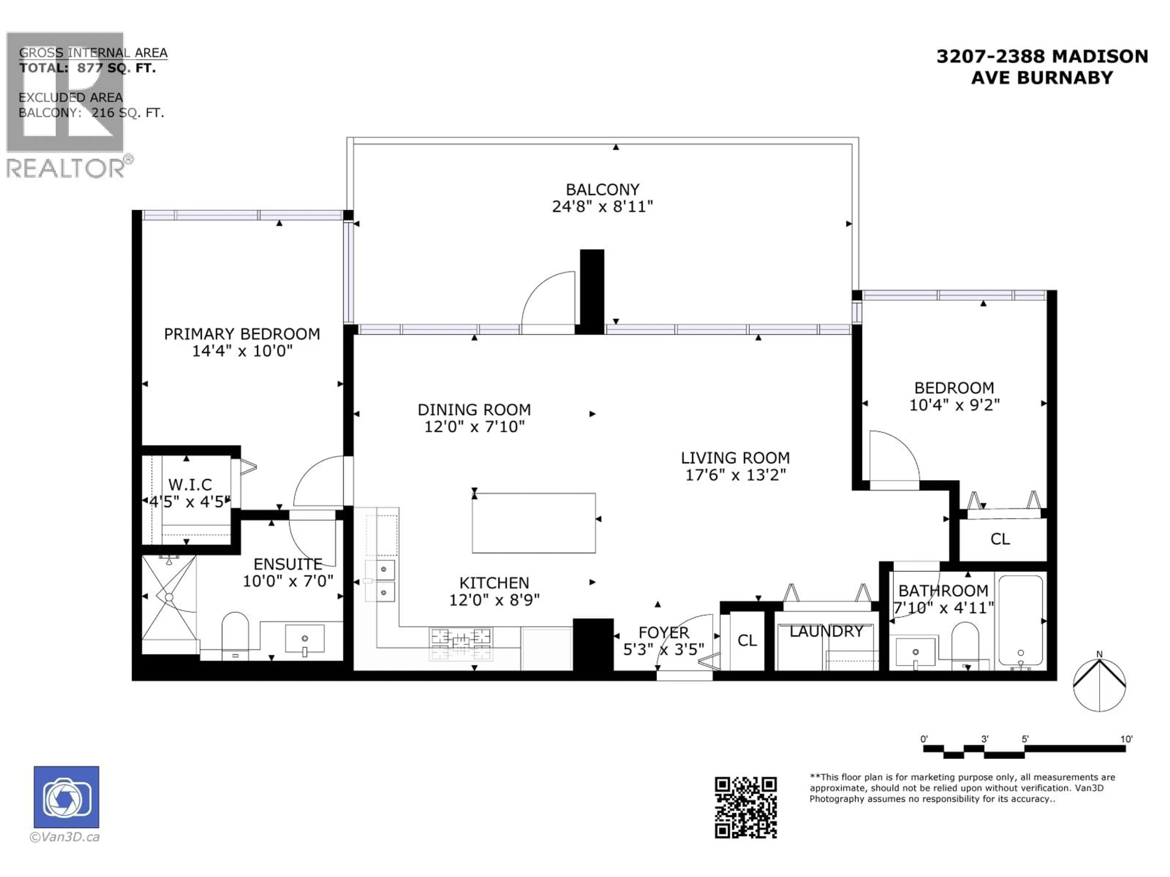Floor plan for 3207 - 2388 MADISON AVENUE, Burnaby British Columbia V5C0K8