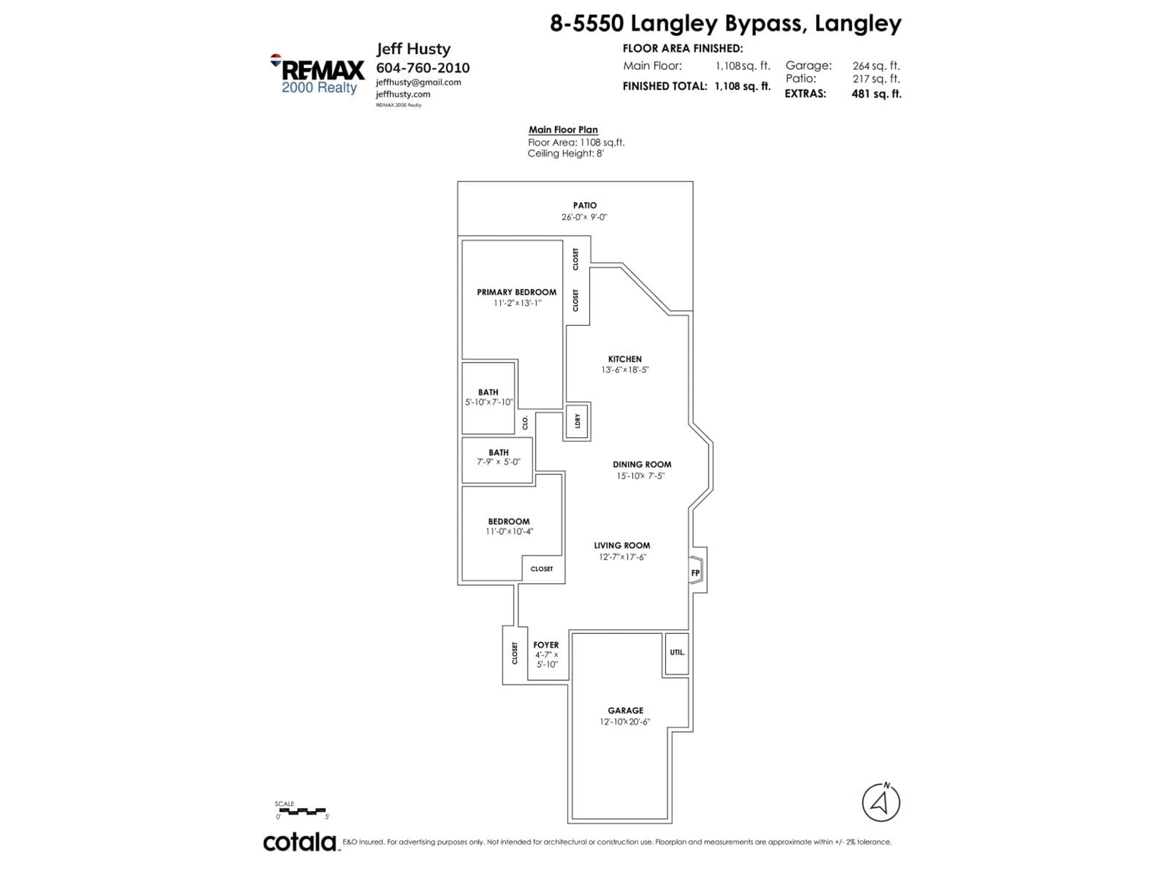 Floor plan for 8 - 5550 LANGLEY BYPASS, Langley British Columbia V3A7Z3