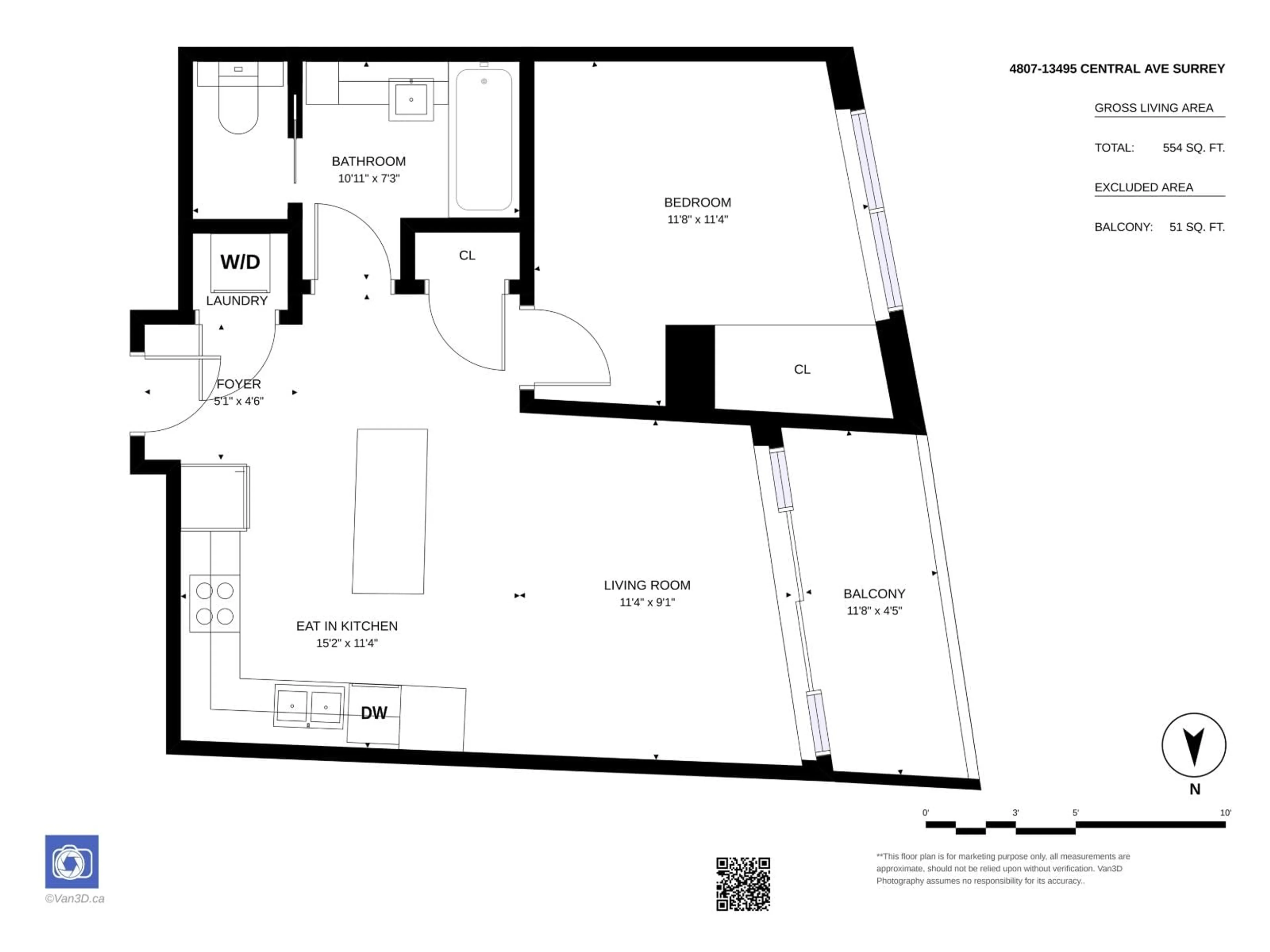 Floor plan for 4807 - 13495 CENTRAL AVENUE, Surrey British Columbia V3T0K2