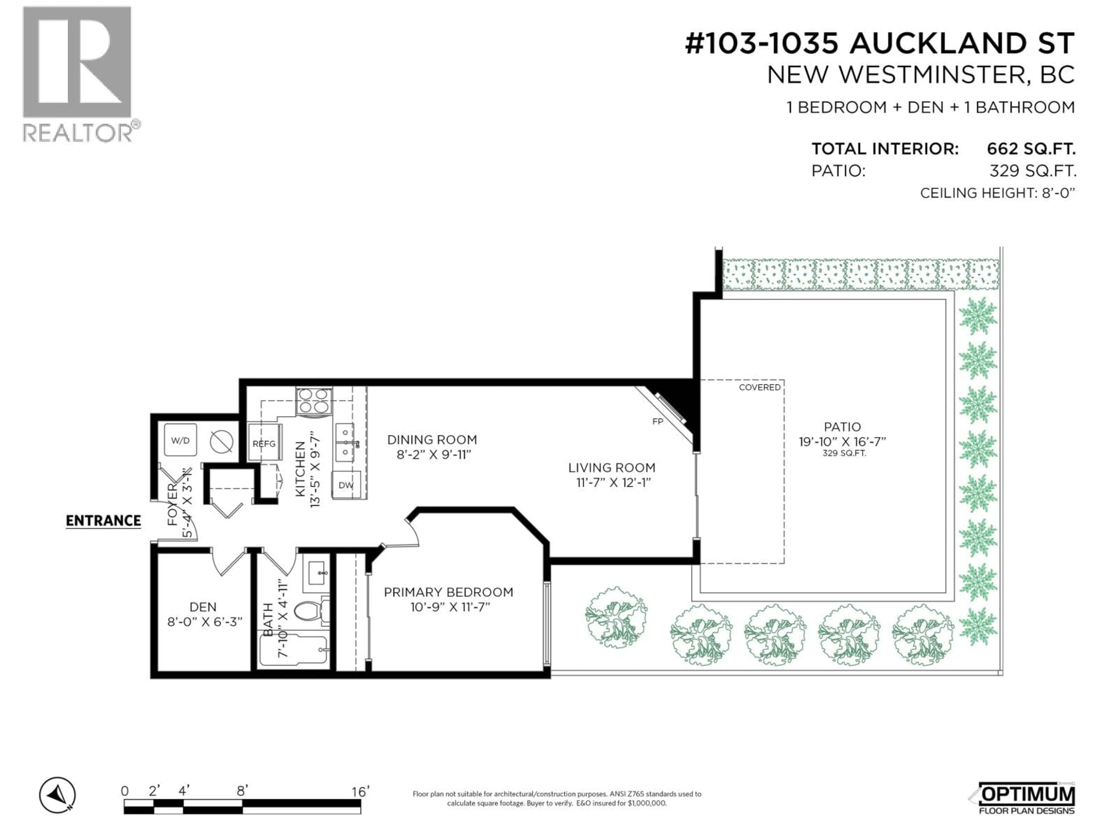 Floor plan for 103 - 1035 AUCKLAND STREET, New Westminster British Columbia V3M1K9