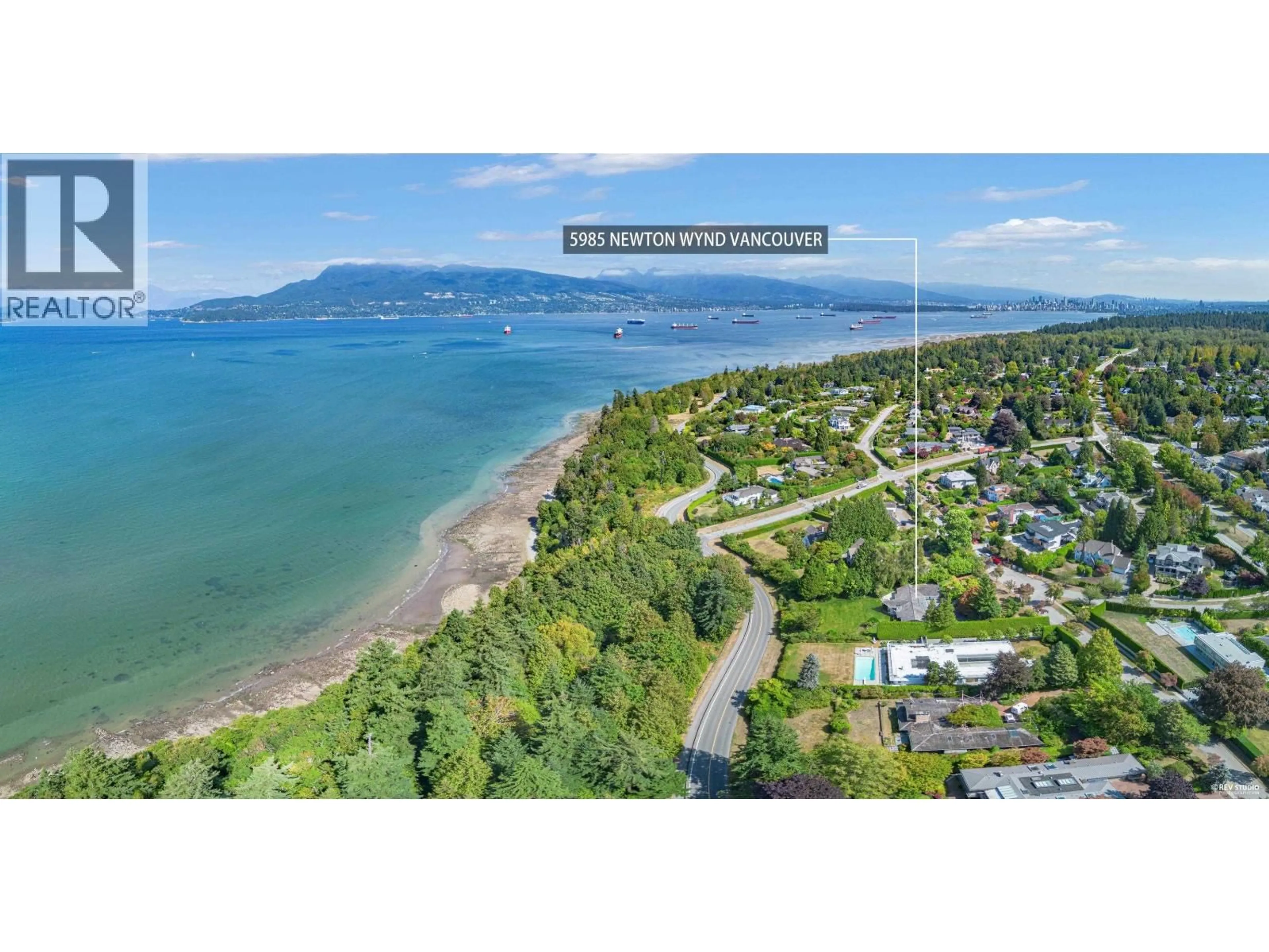 A pic from outside/outdoor area/front of a property/back of a property/a pic from drone, water/lake/river/ocean view for 5985 NEWTON WYND, Vancouver British Columbia V6T1H8