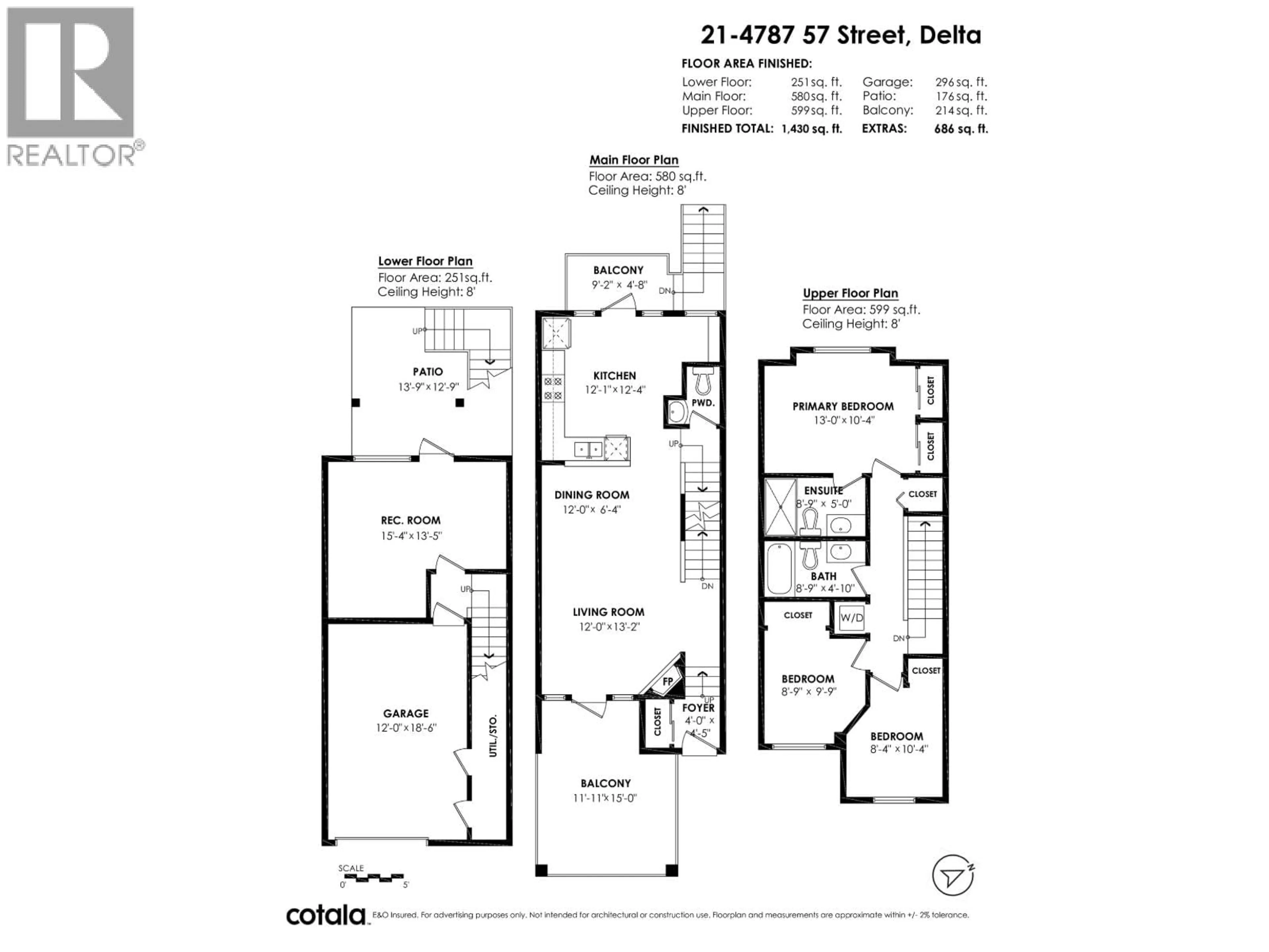 Floor plan for 21 - 4787 57 STREET, Delta British Columbia V4K4C7