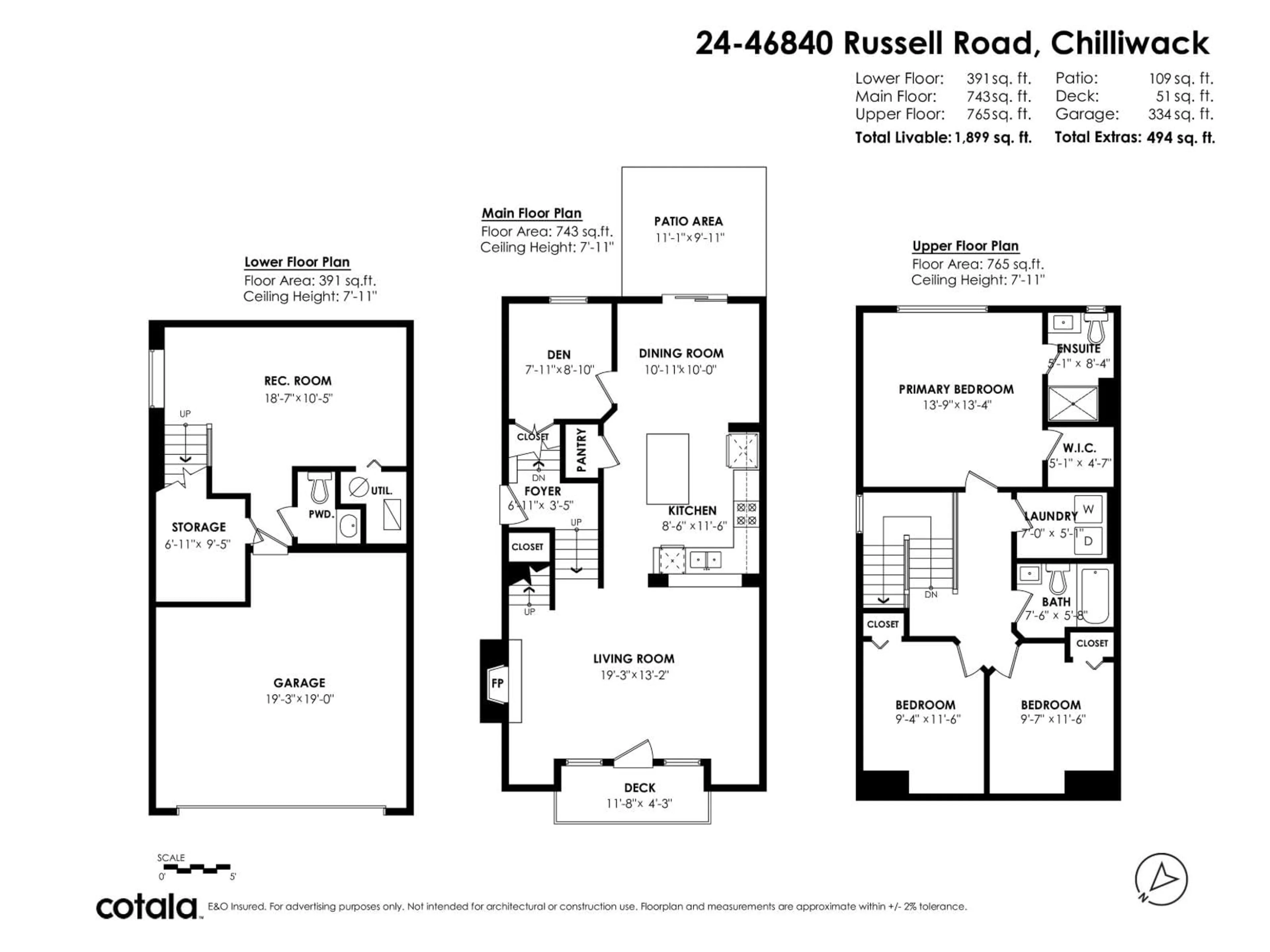 Floor plan for 24 - 46840 RUSSELL ROAD, Chilliwack British Columbia V2R5Z1