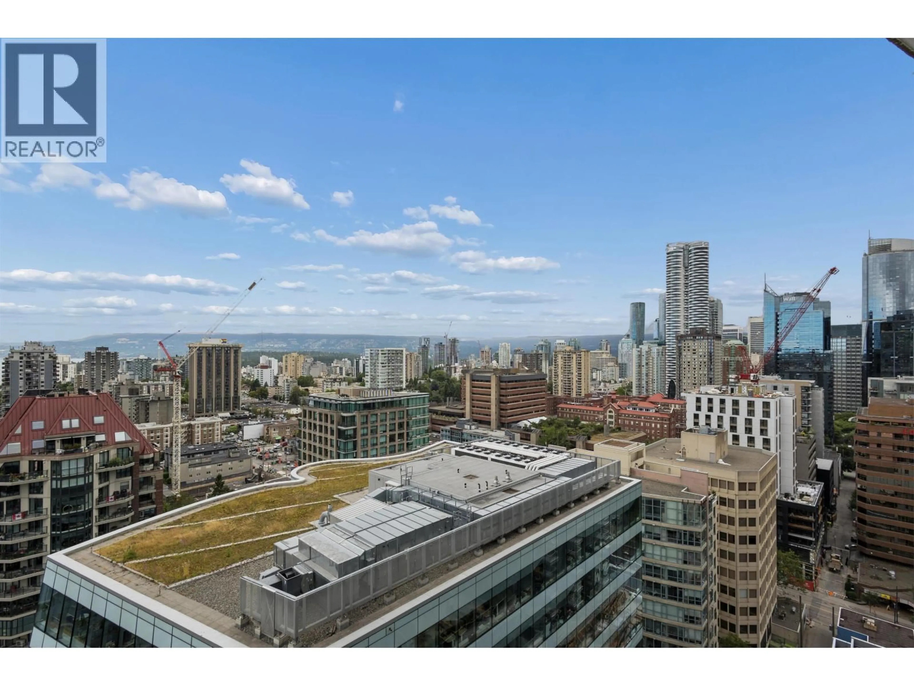 A pic from outside/outdoor area/front of a property/back of a property/a pic from drone, city buildings view from balcony for 2701 - 1289 HORNBY STREET, Vancouver British Columbia V6Z0G7