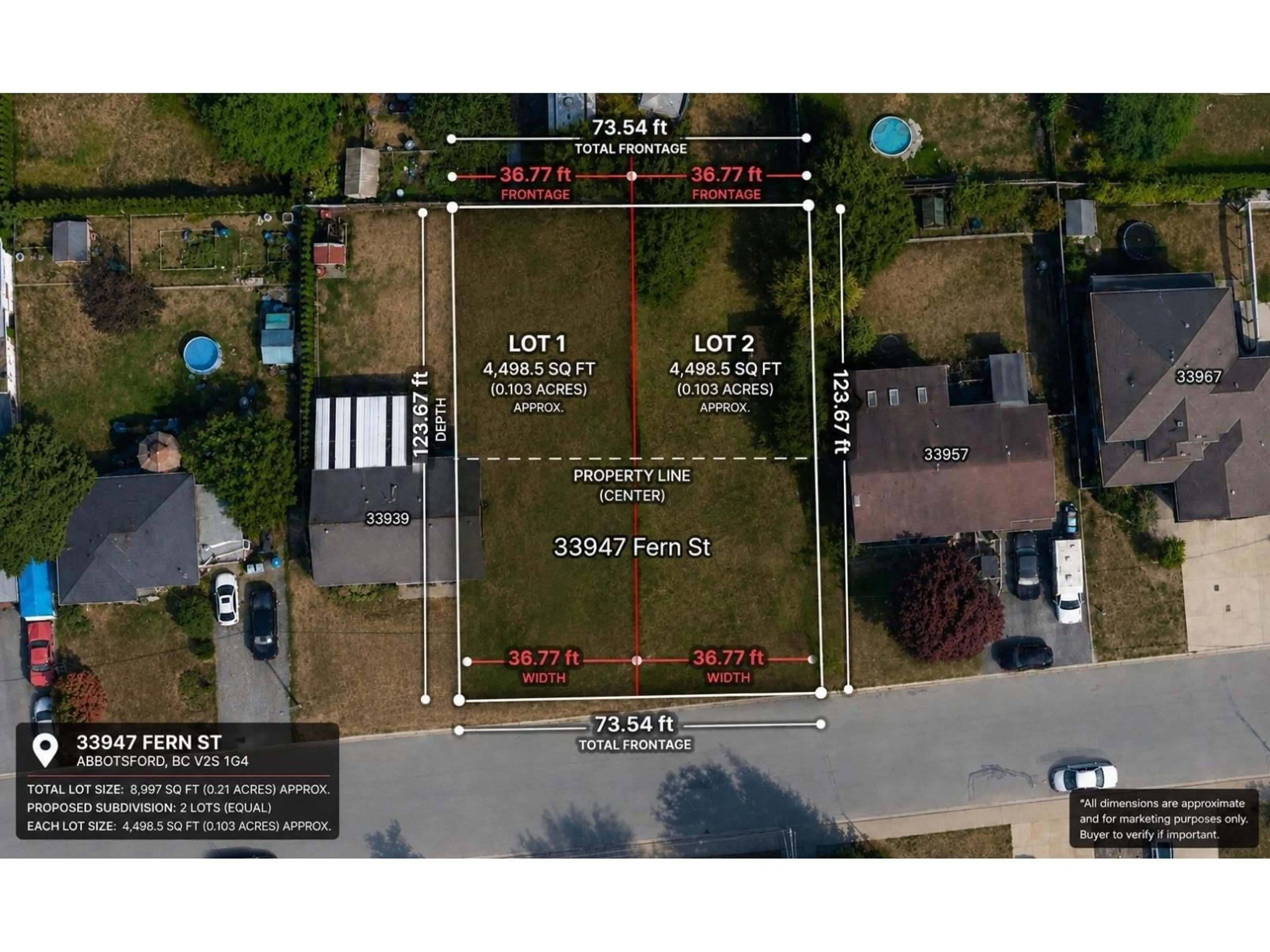 A pic from outside/outdoor area/front of a property/back of a property/a pic from drone, street for 33947 FERN STREET, Abbotsford British Columbia V2S1G4