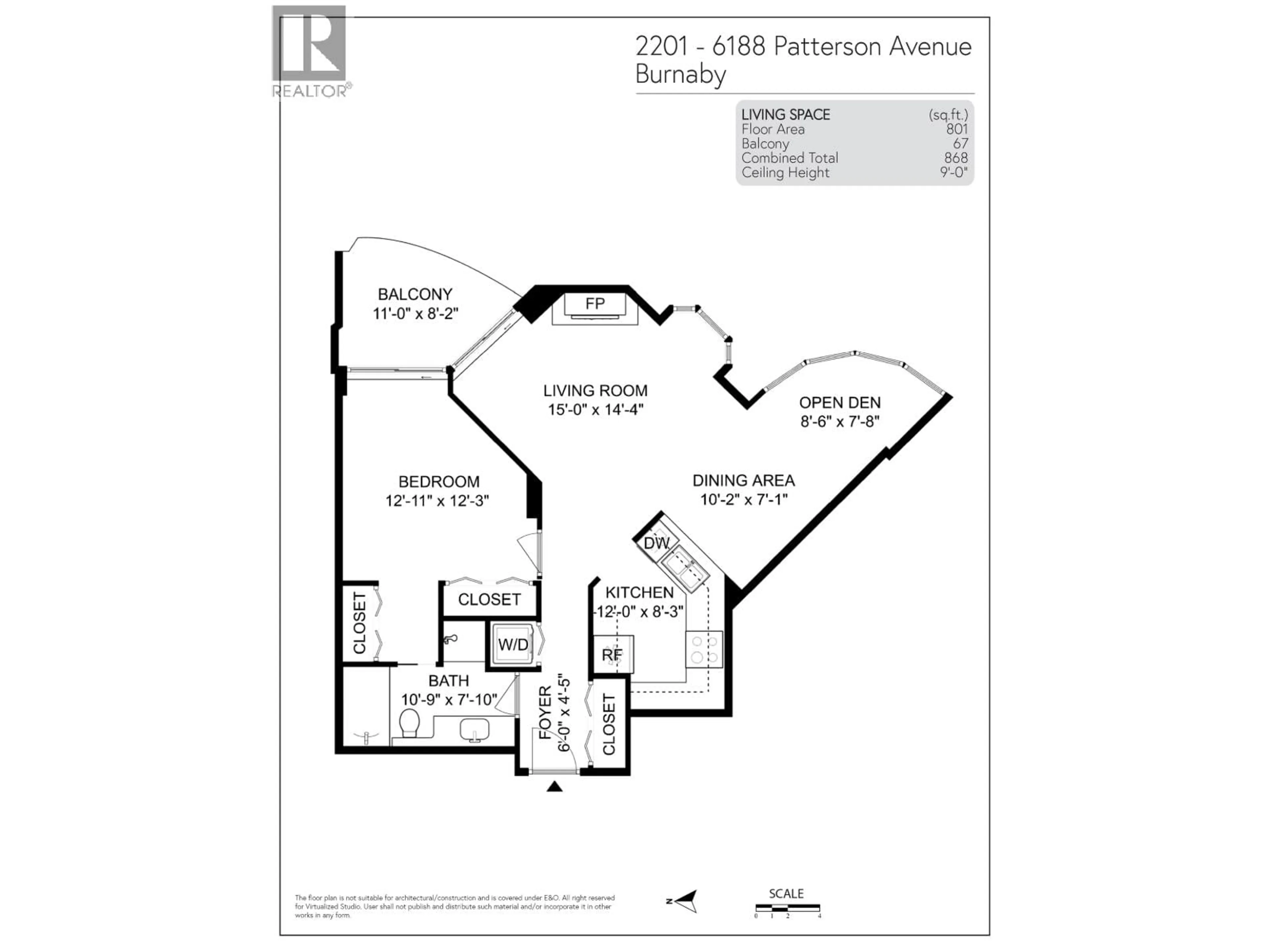 Floor plan for 2201 - 6188 PATTERSON AVENUE, Burnaby British Columbia V5H2N1