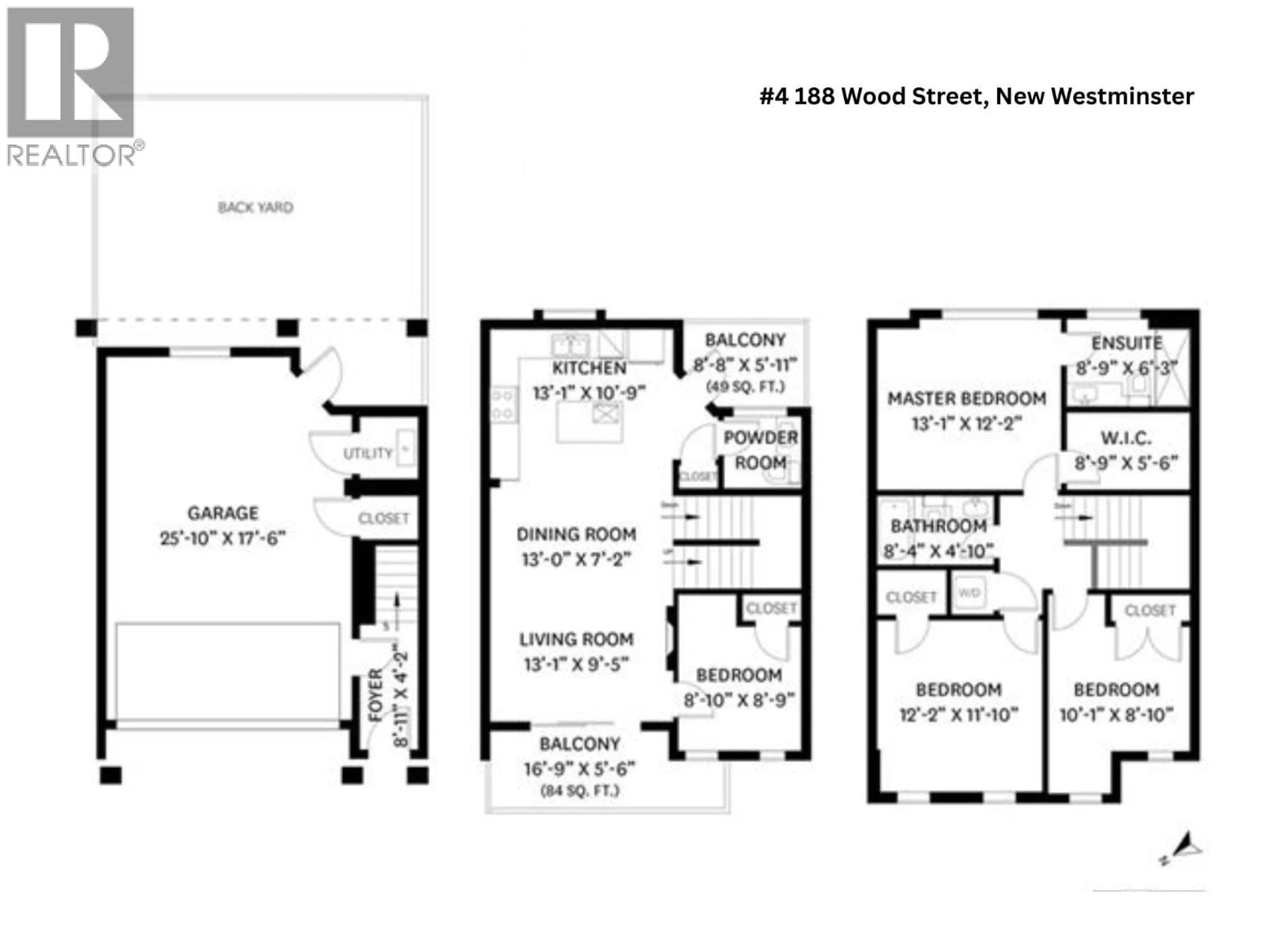 Floor plan for 4 - 188 WOOD STREET, New Westminster British Columbia V3M0H6