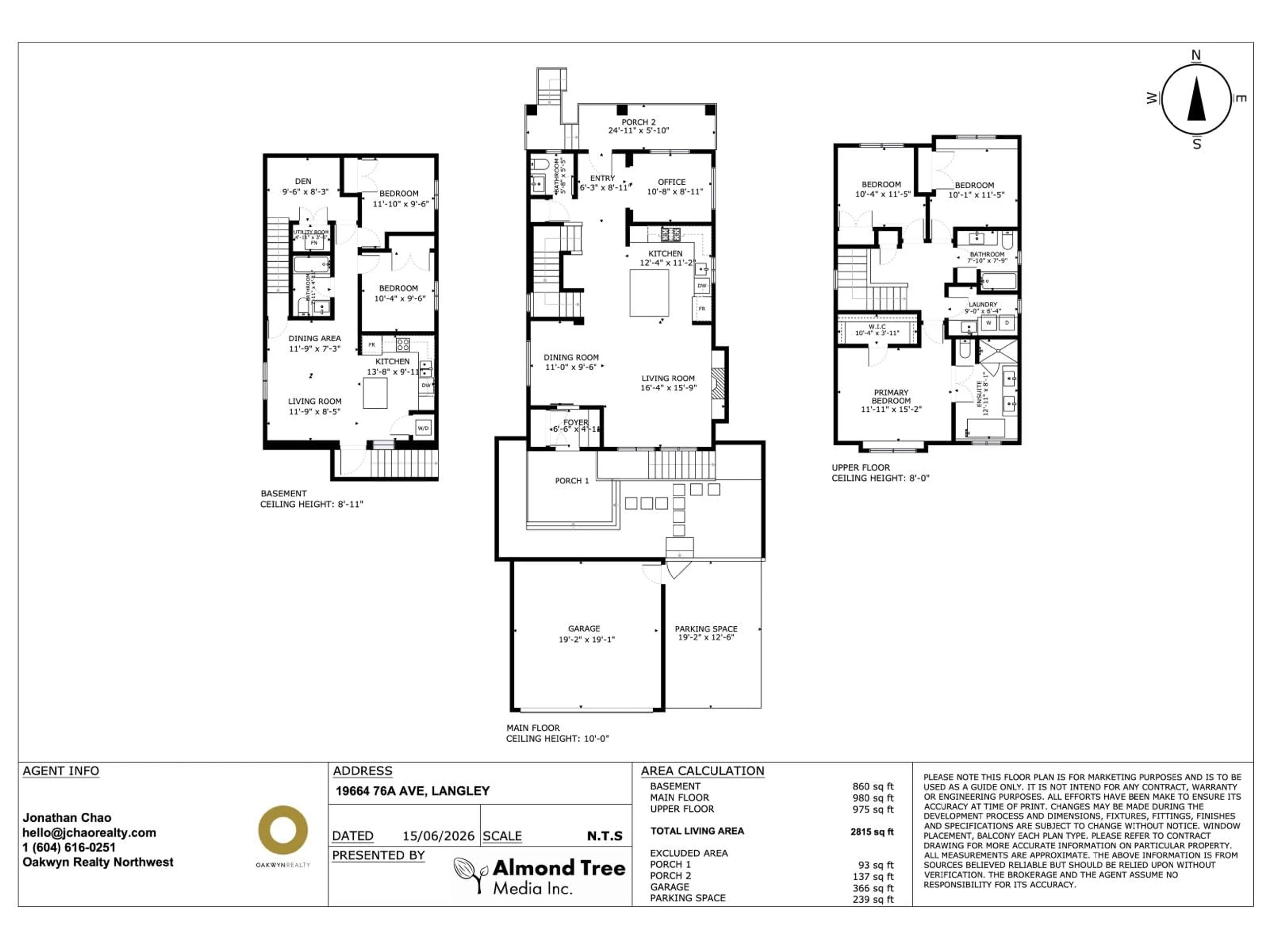 Floor plan for 19664 76A AVENUE, Langley British Columbia V2Y3V3