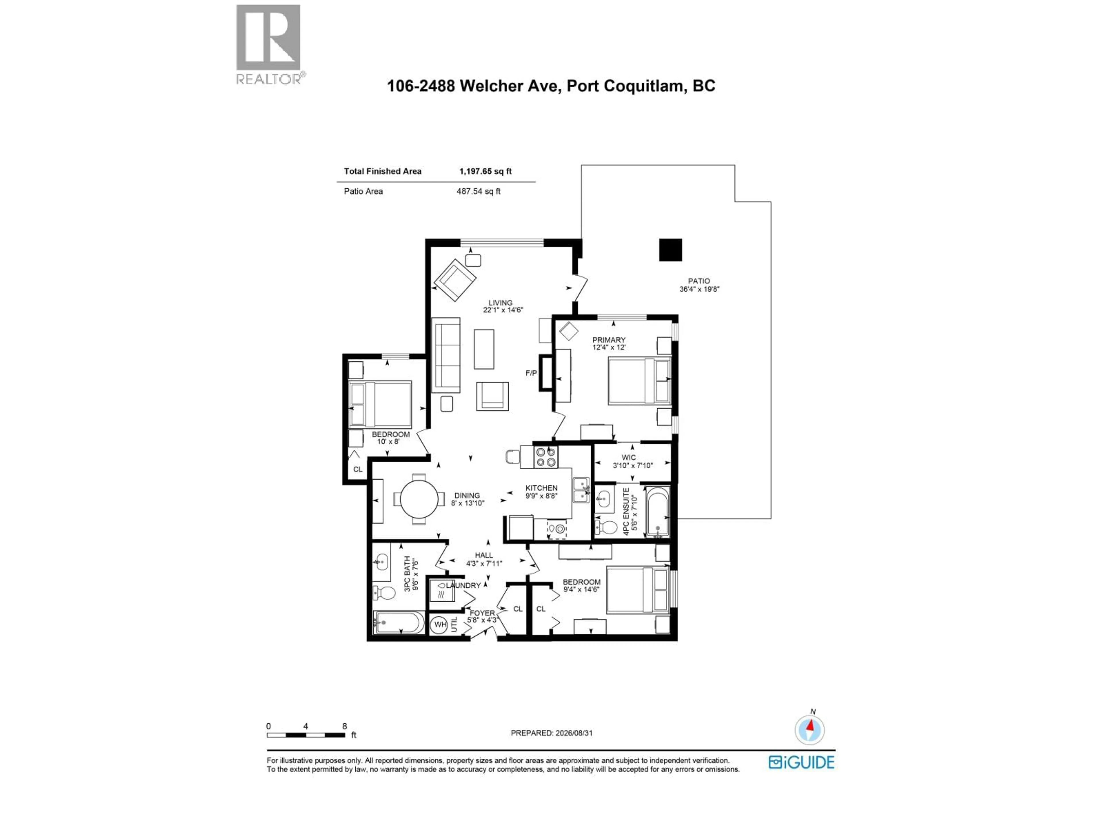 Floor plan for 106 - 2488 WELCHER AVENUE, Port Coquitlam British Columbia V3C1X7