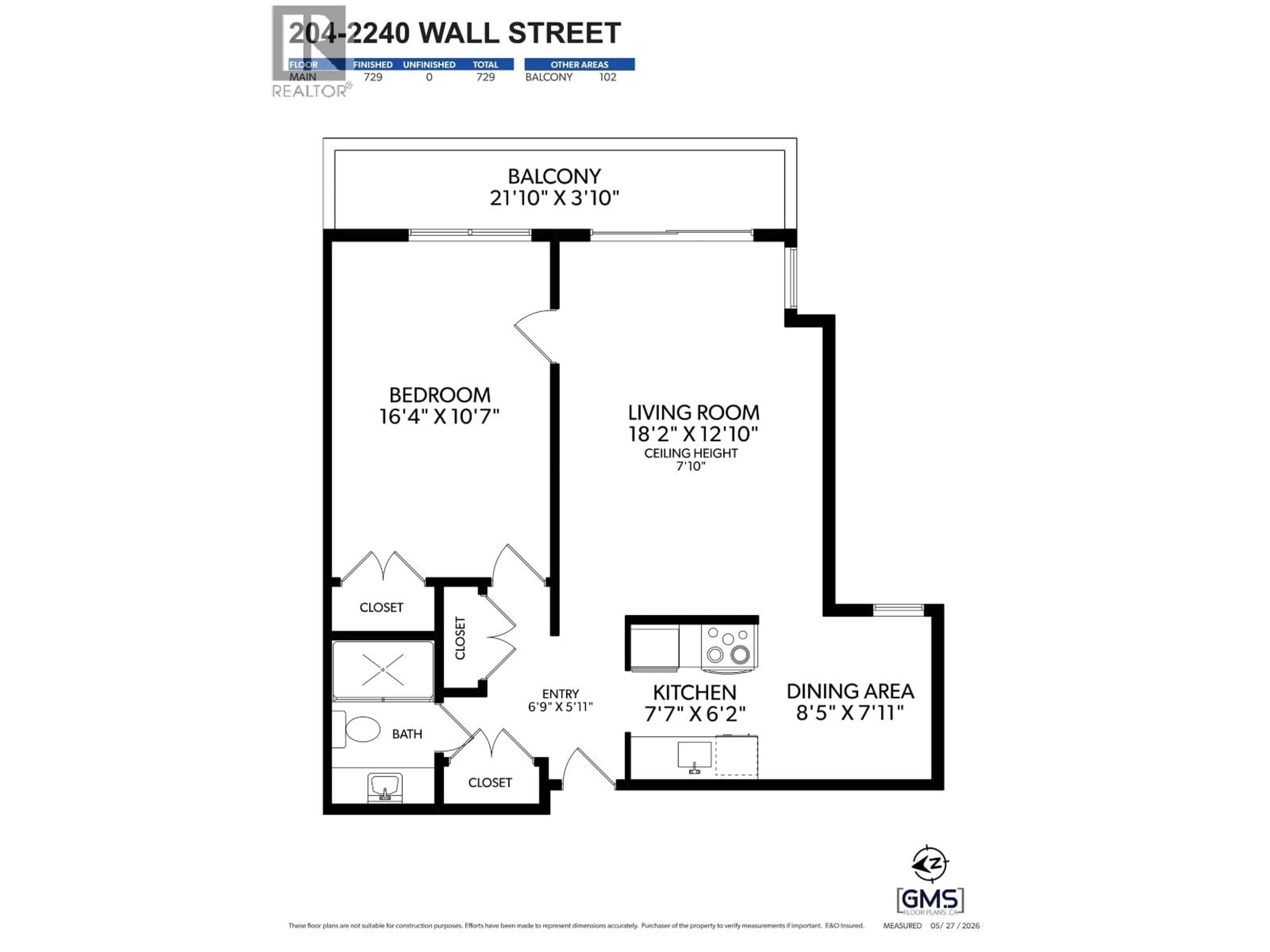 Floor plan for 204 - 2240 WALL STREET, Vancouver British Columbia V5L1B6