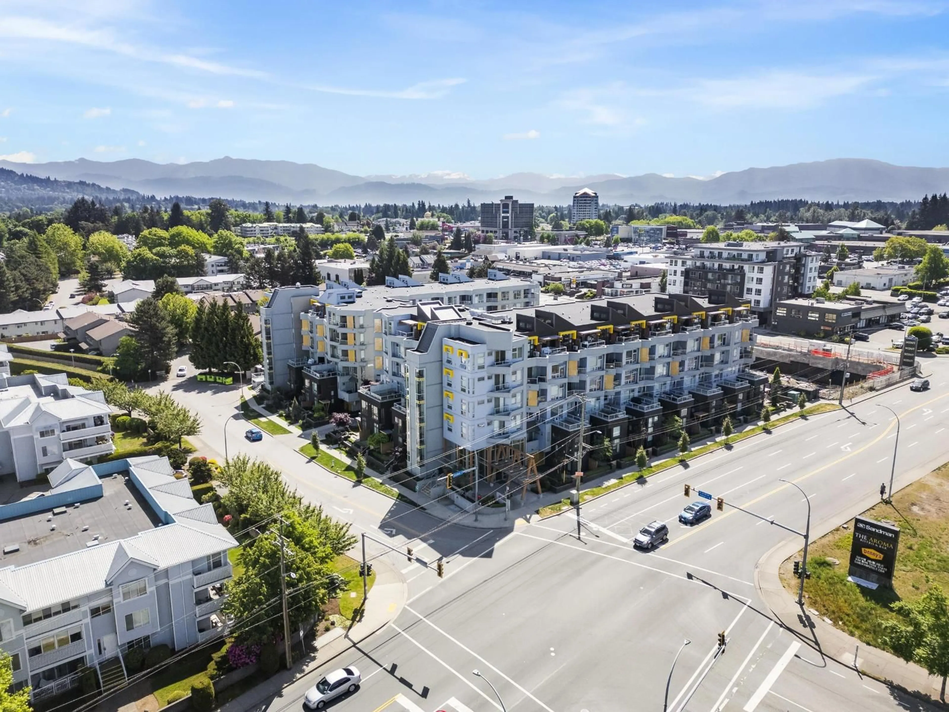 A pic from outside/outdoor area/front of a property/back of a property/a pic from drone, city buildings view from balcony for 610 - 32828 LANDEAU PLACE, Abbotsford British Columbia V2S6S6