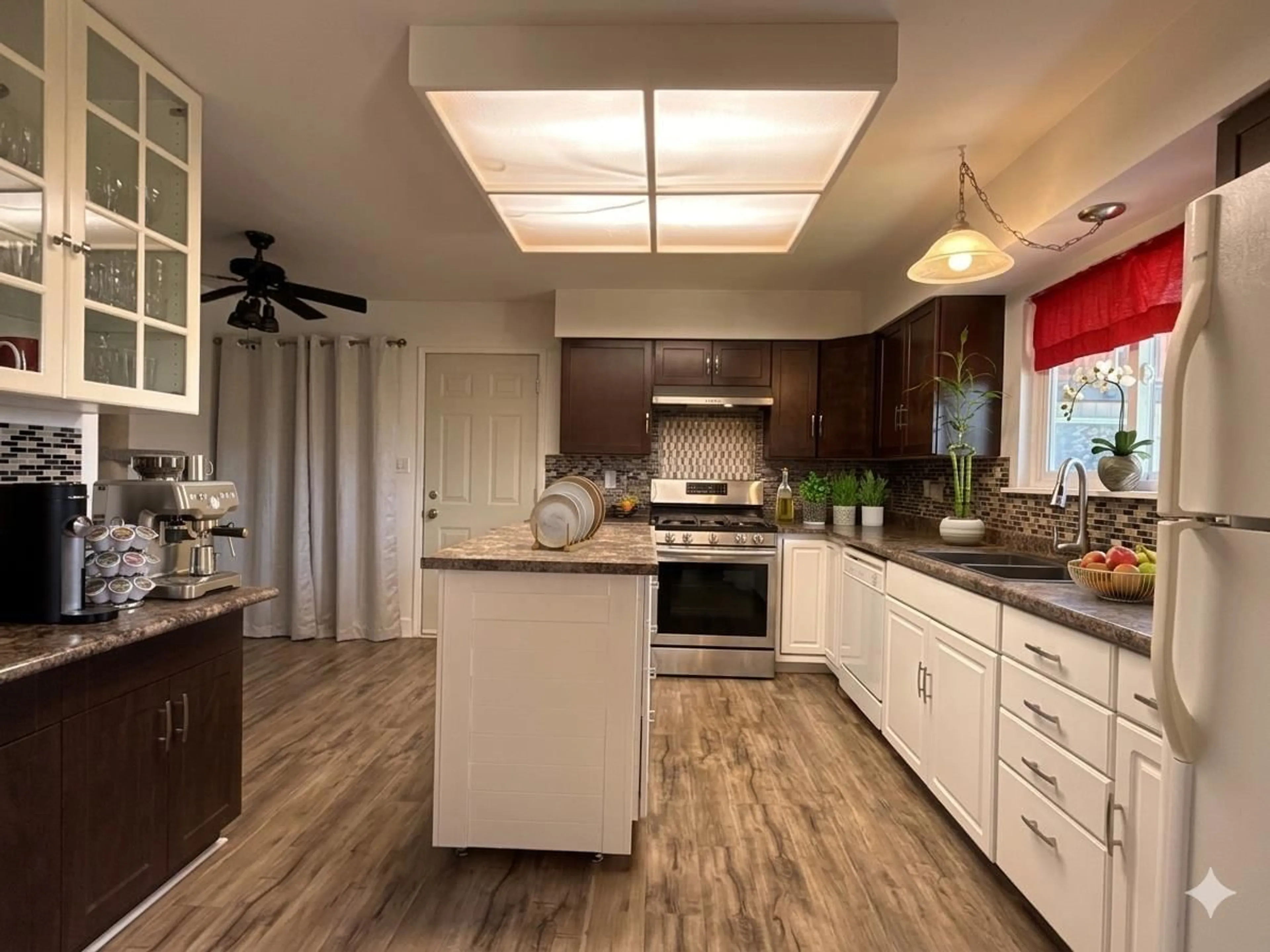 Open concept kitchen, wood/laminate floor for 11590 140A STREET, Surrey British Columbia V3R3J3