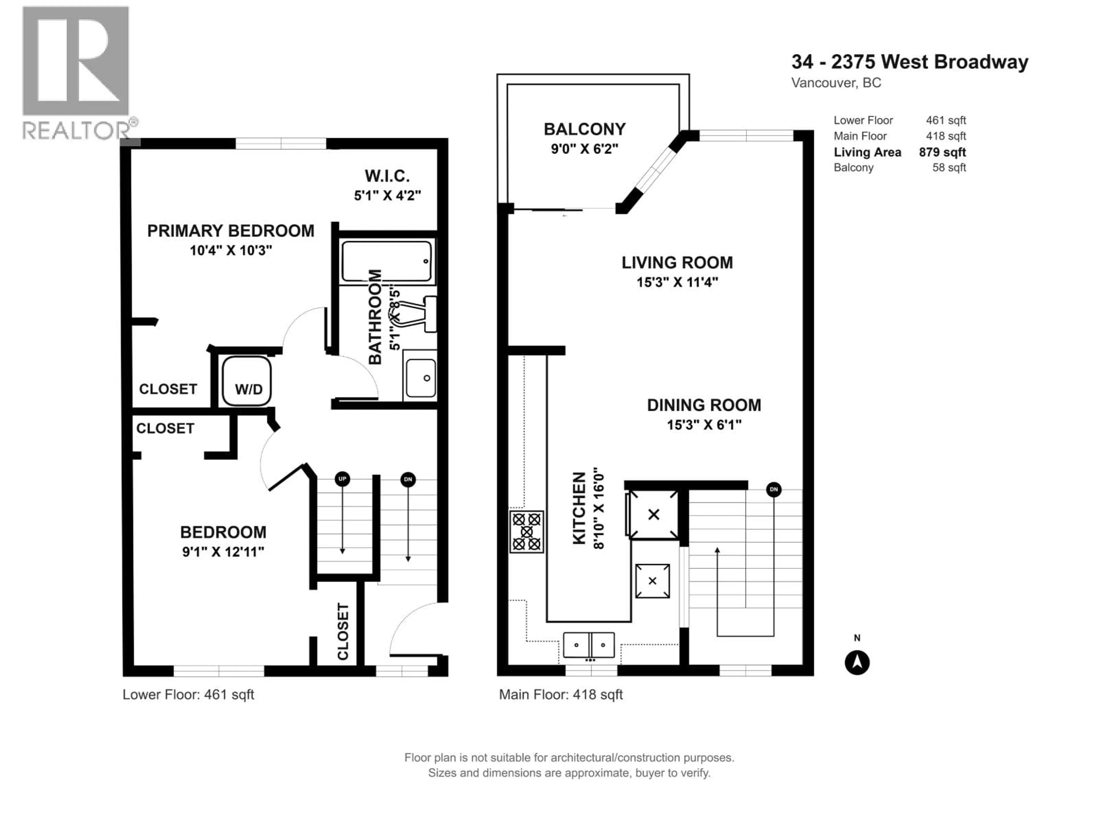 Floor plan for 34 - 2375 BROADWAY, Vancouver British Columbia V6K2E6