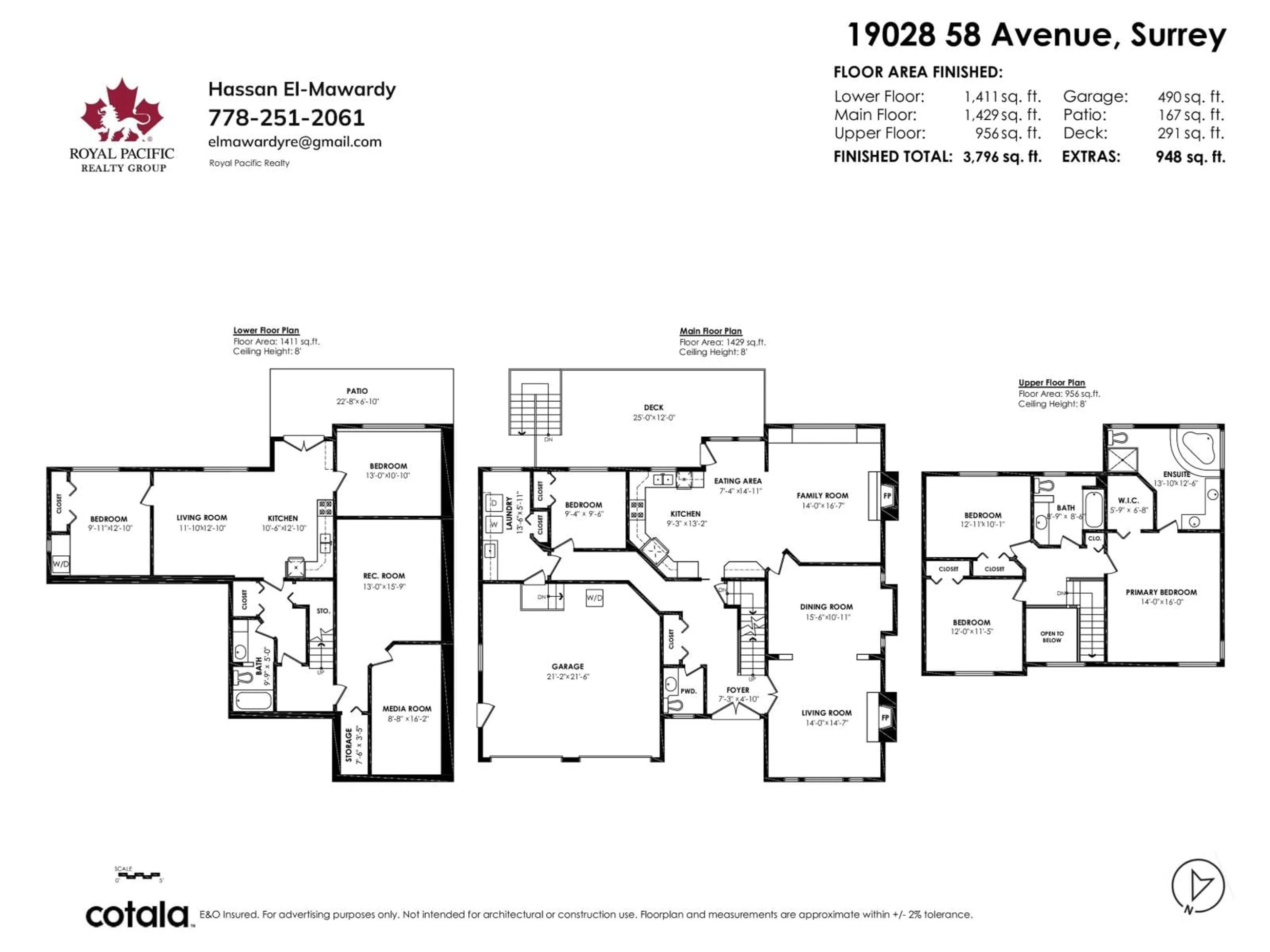 Floor plan for 19028 58TH AVENUE, Surrey British Columbia V3S7M3