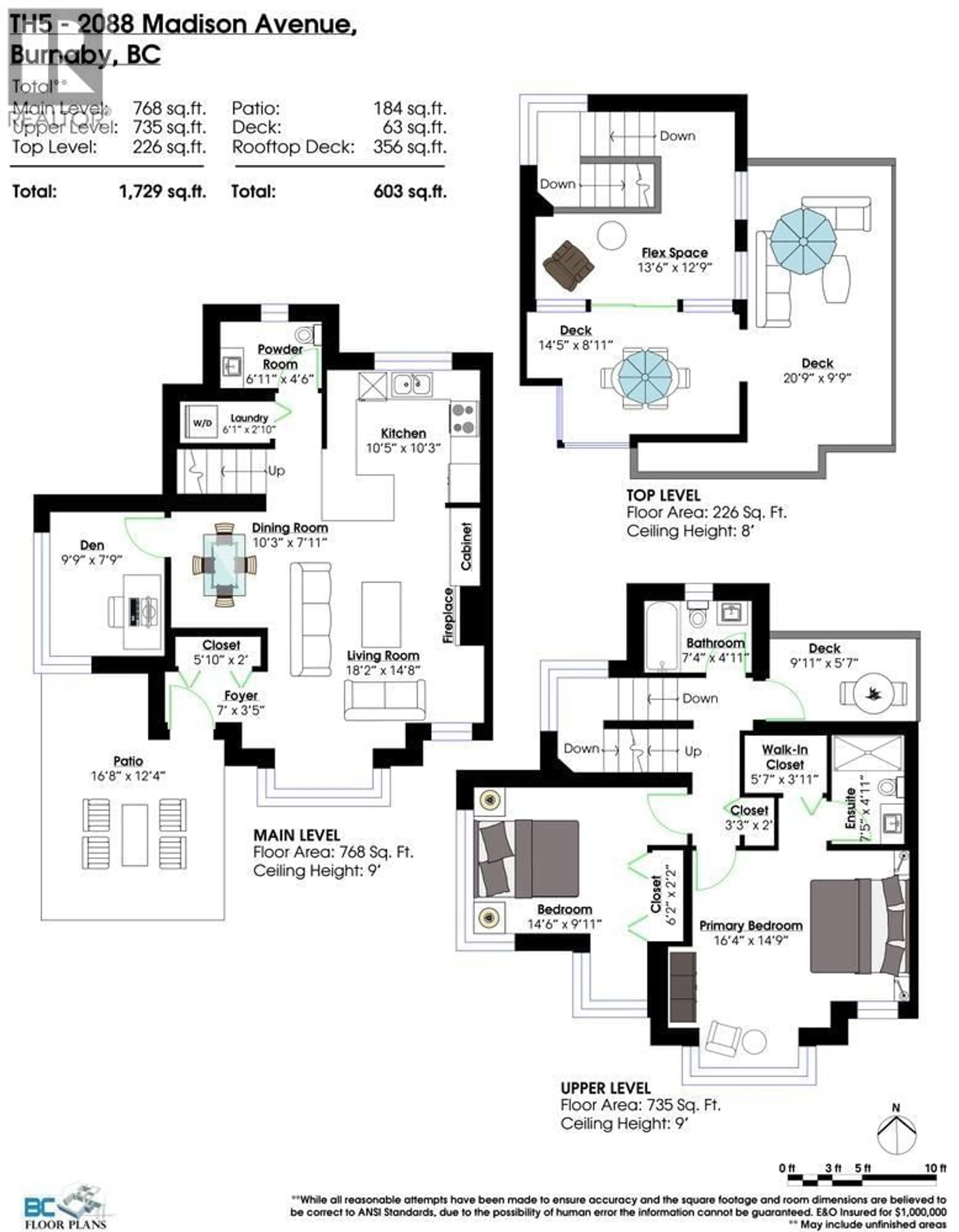 Floor plan for TH5 - 2088 MADISON AVENUE, Burnaby British Columbia V5C6T5