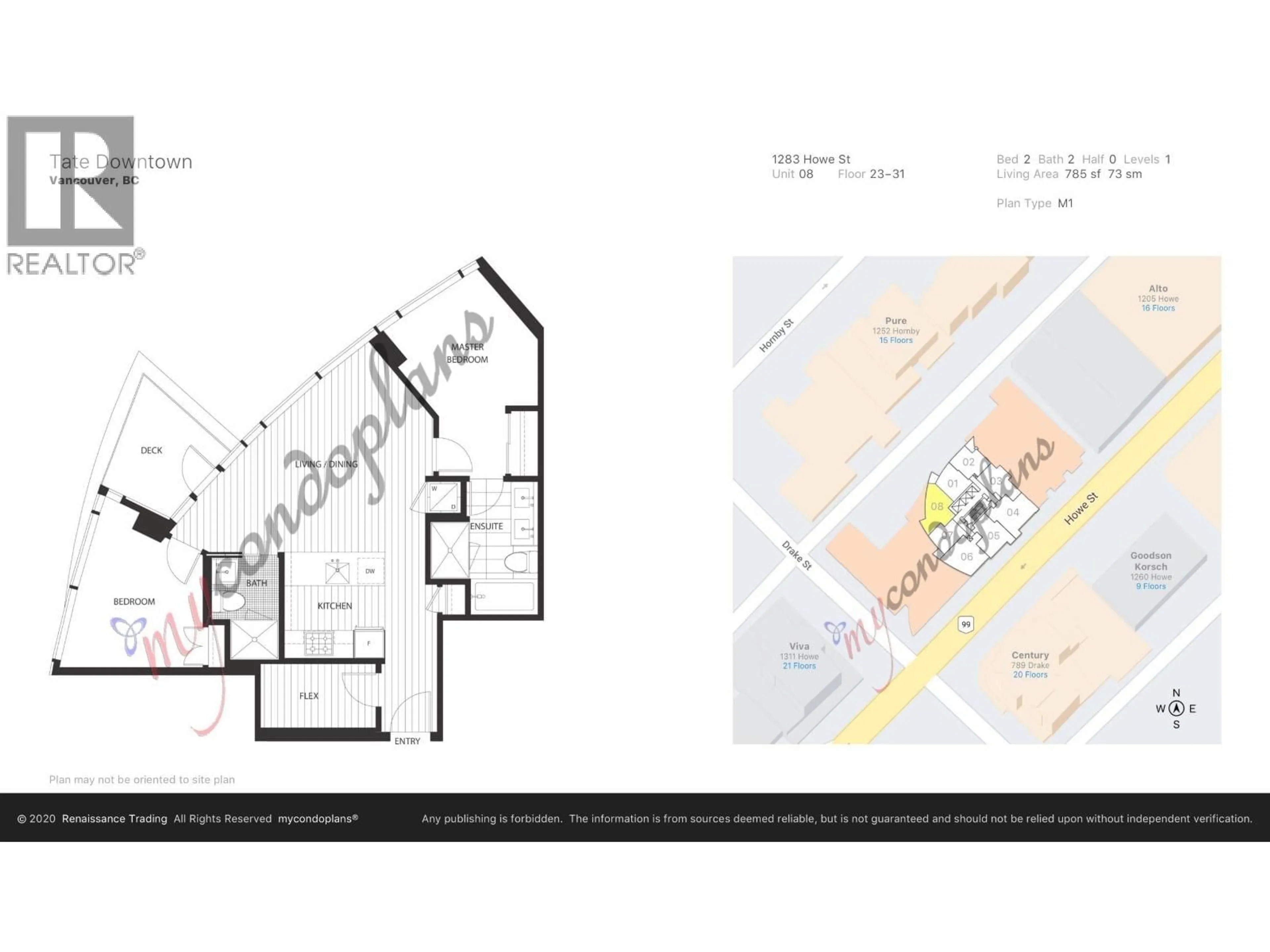 Floor plan for 3108 - 1283 HOWE STREET, Vancouver British Columbia V6Z0E3