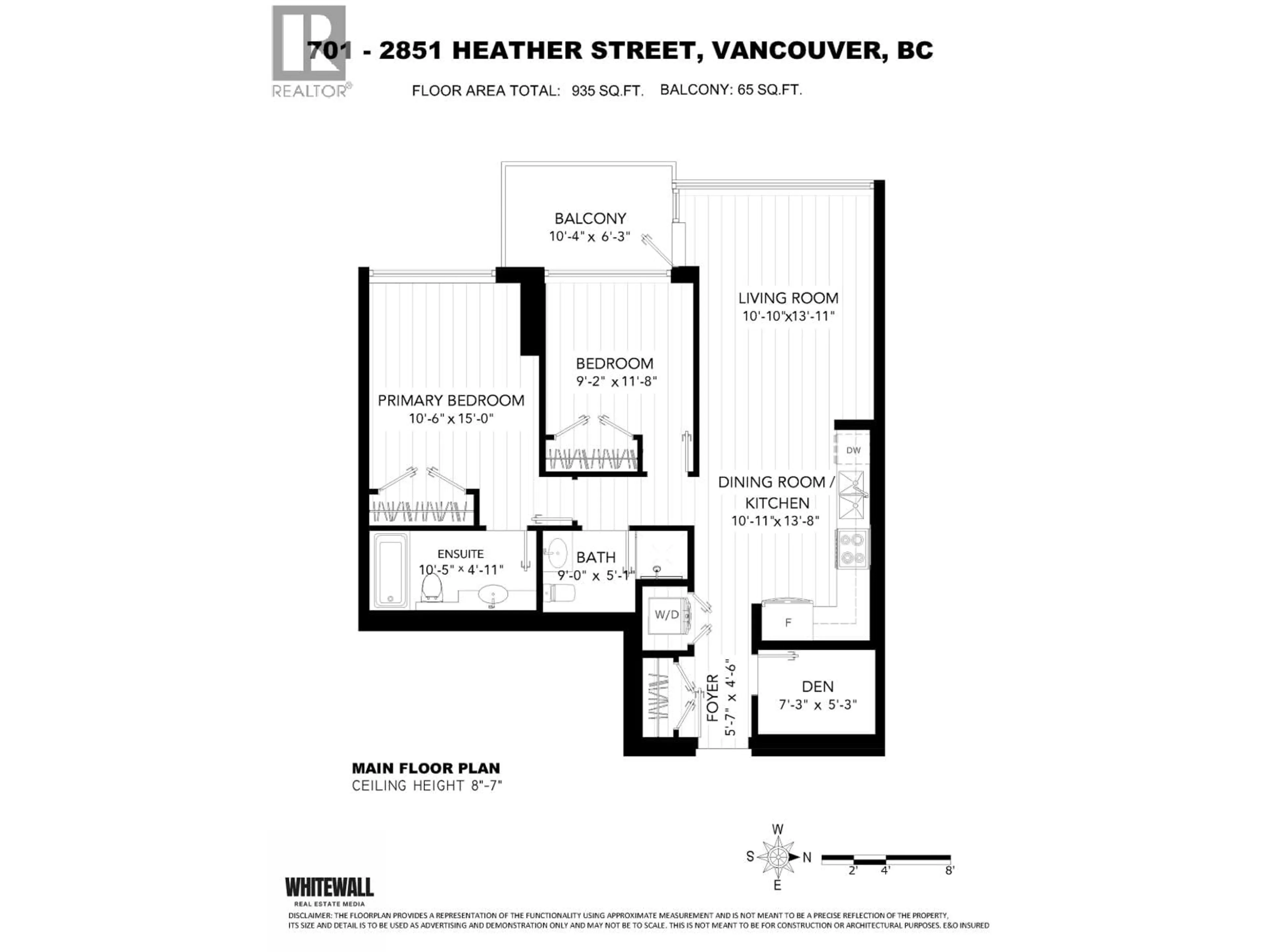 Floor plan for 701 - 2851 HEATHER STREET, Vancouver British Columbia V5Z0A2