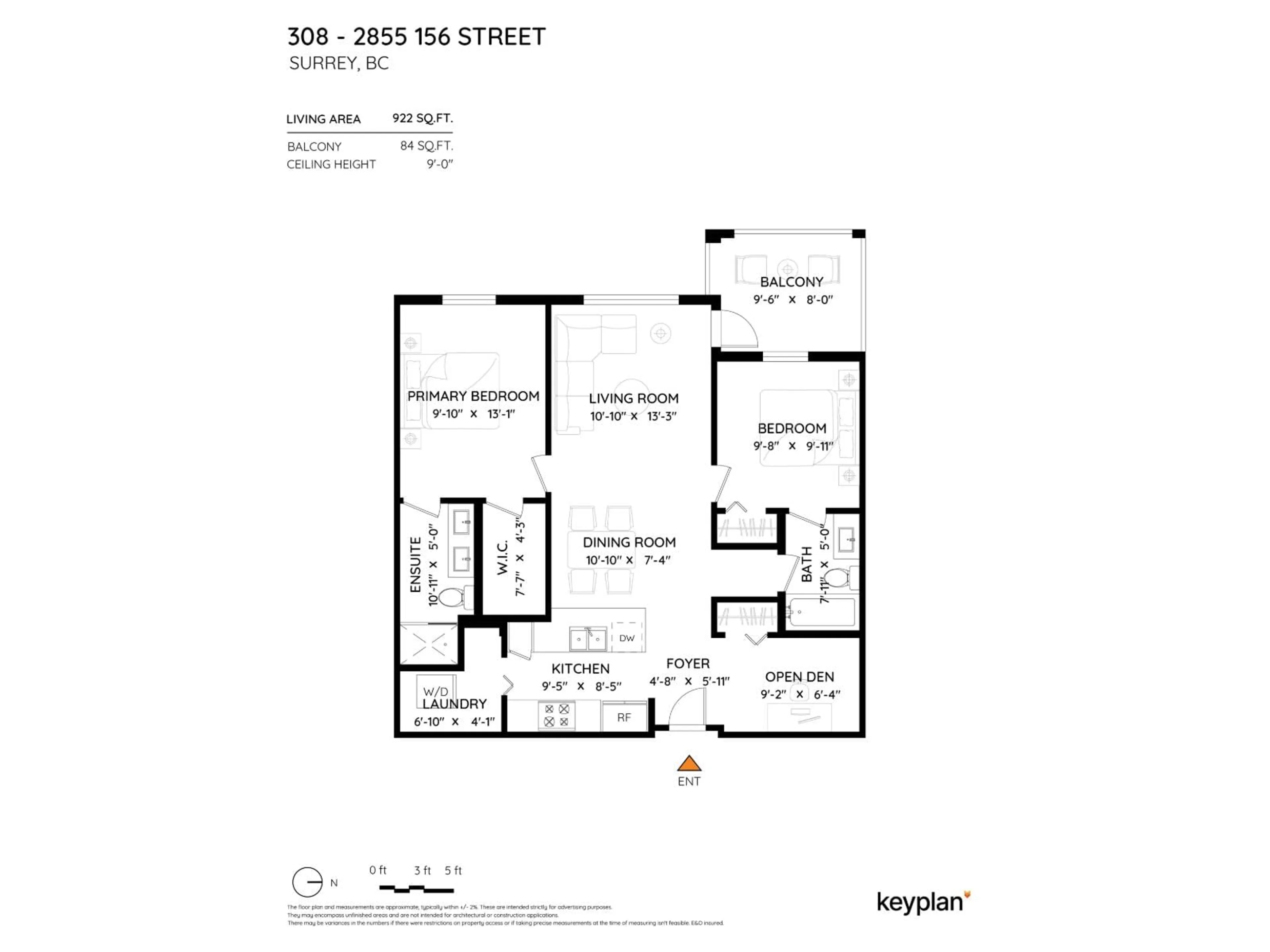Floor plan for 308 - 2855 156 STREET, Surrey British Columbia V3Z3Y3
