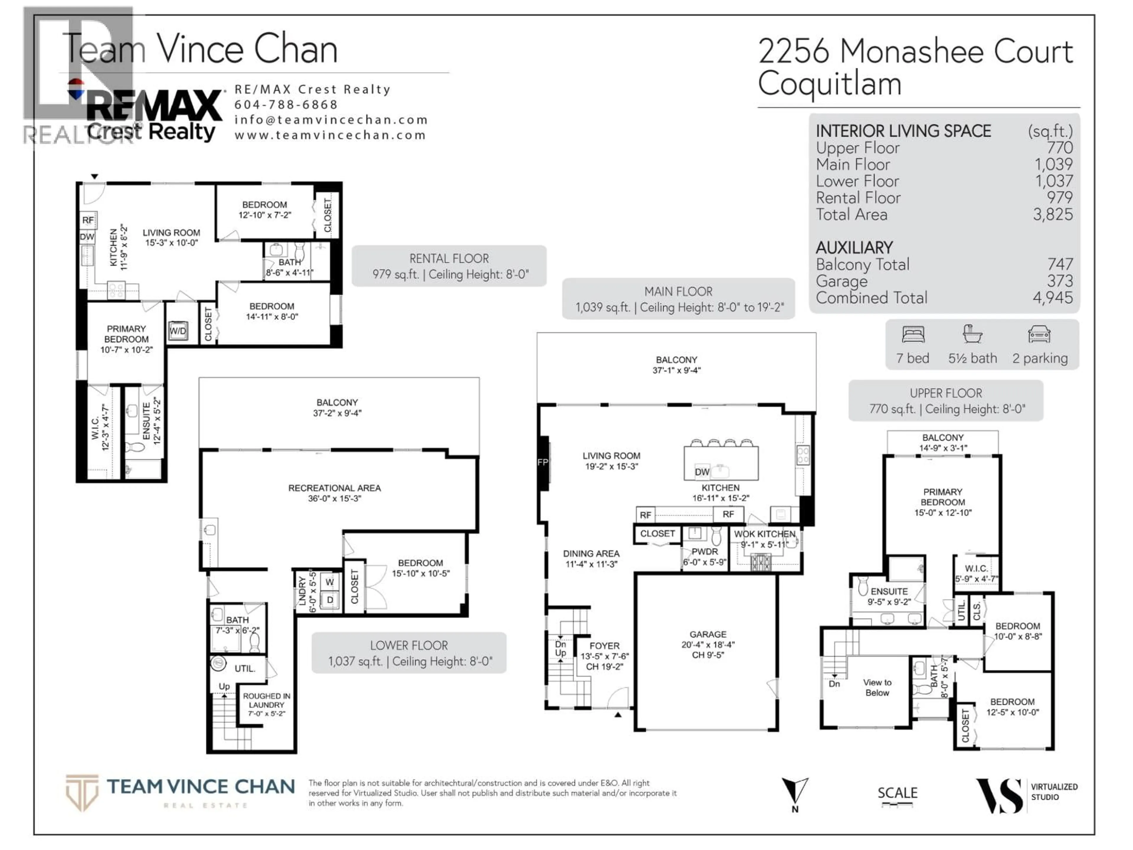 Floor plan for 2256 MONASHEE COURT, Coquitlam British Columbia V3K6P7