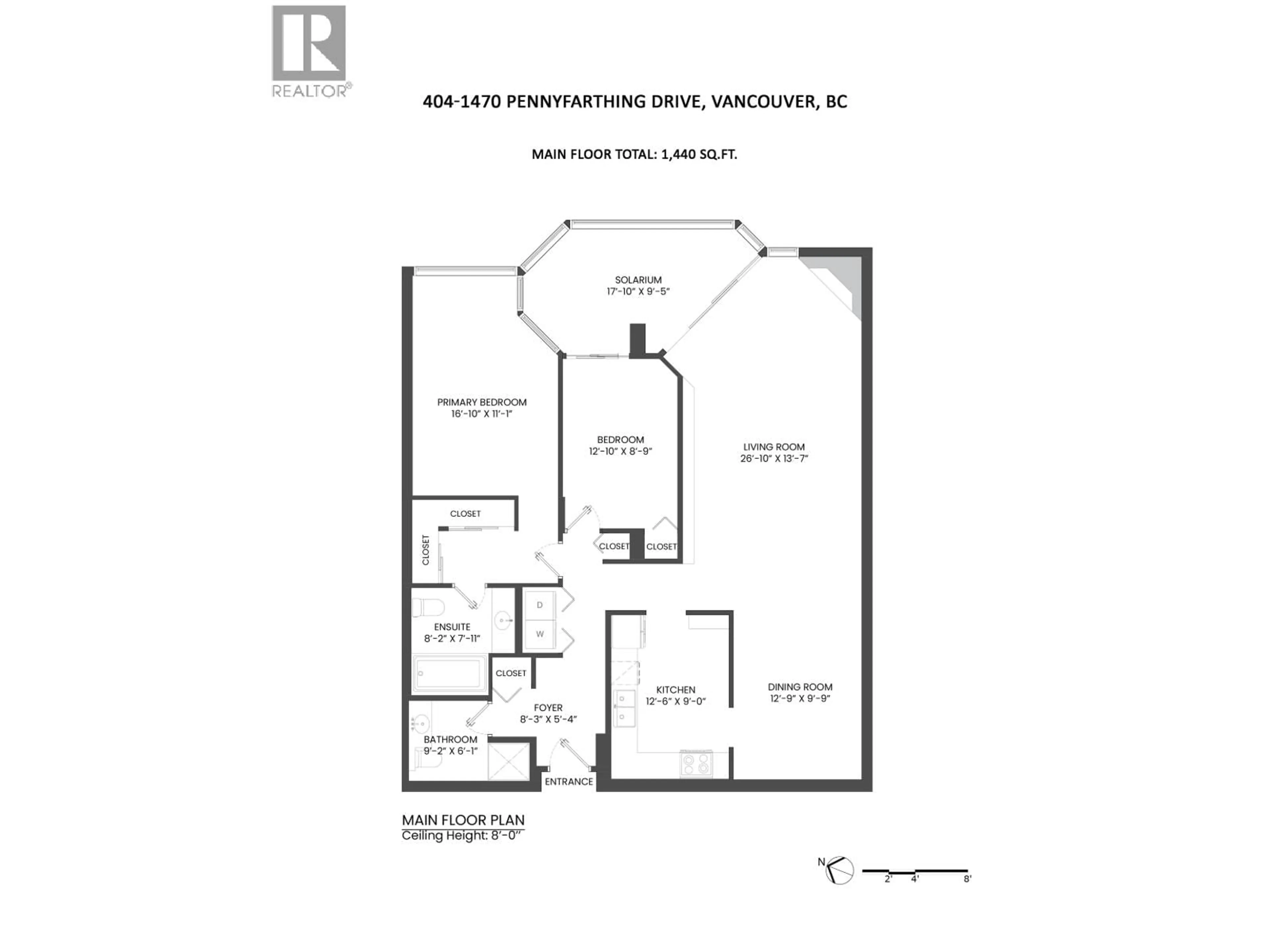 Floor plan for 404 - 1470 PENNYFARTHING DRIVE, Vancouver British Columbia V6J4Y2