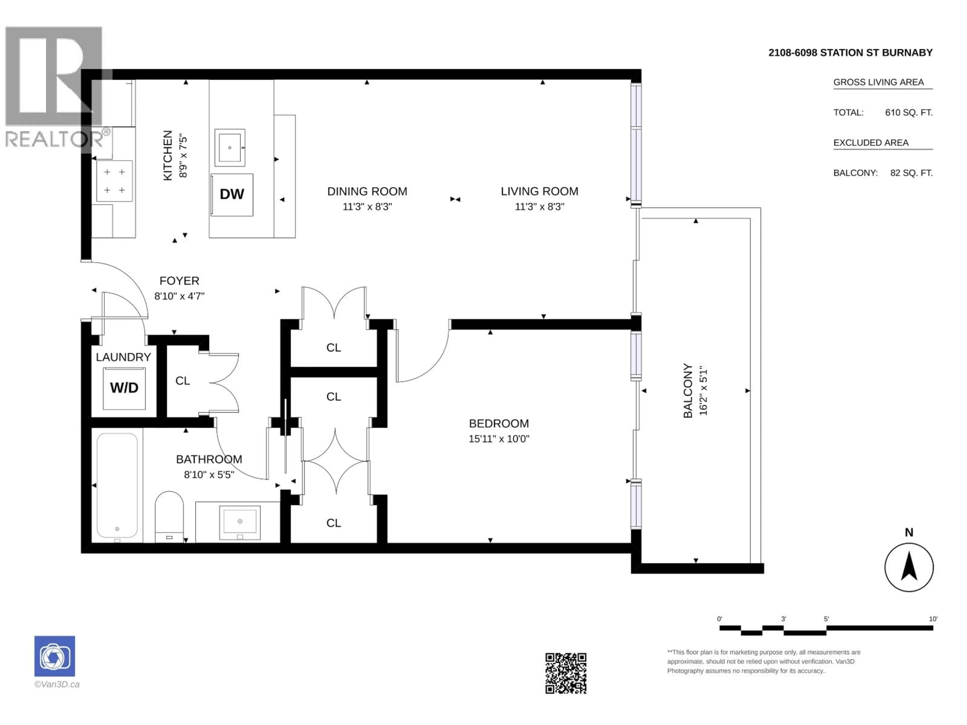Floor plan for 2108 - 6098 STATION STREET, Burnaby British Columbia V5H0H4
