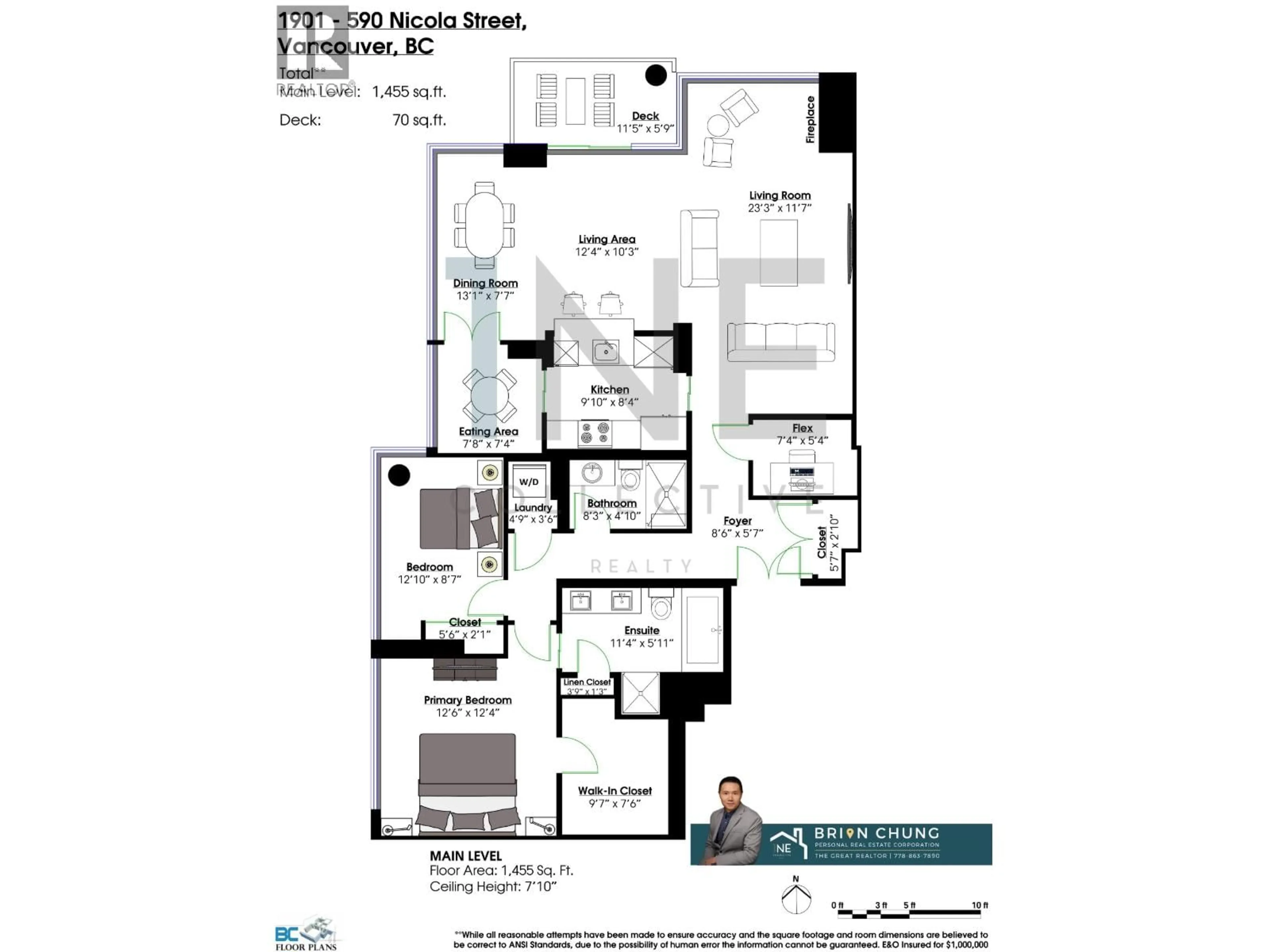 Floor plan for 1901 - 590 NICOLA STREET, Vancouver British Columbia V6G3J8