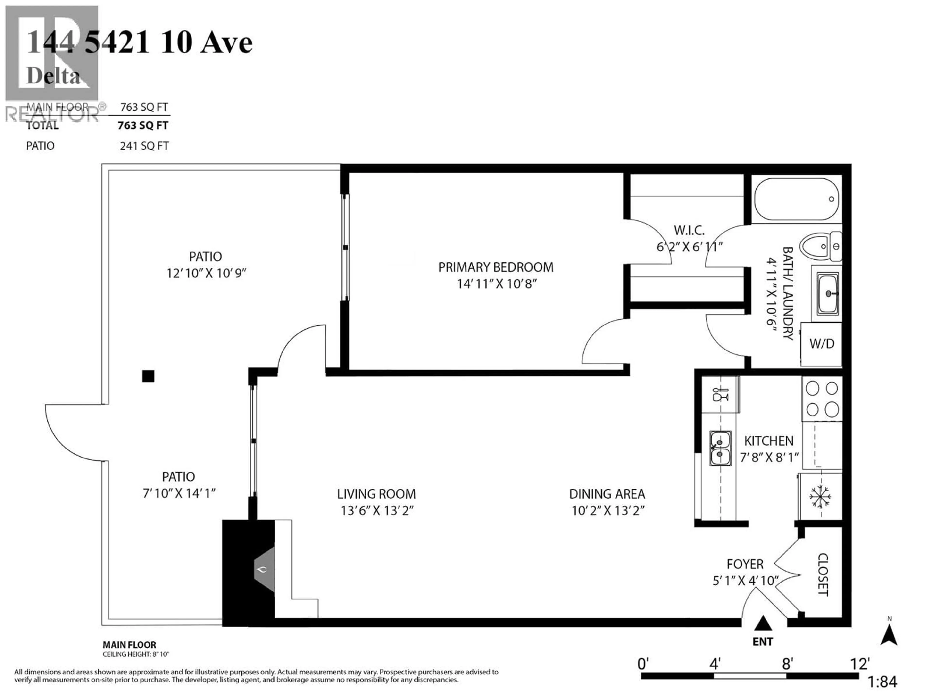 Floor plan for 144 - 5421 10 AVENUE, Delta British Columbia V4M3T9