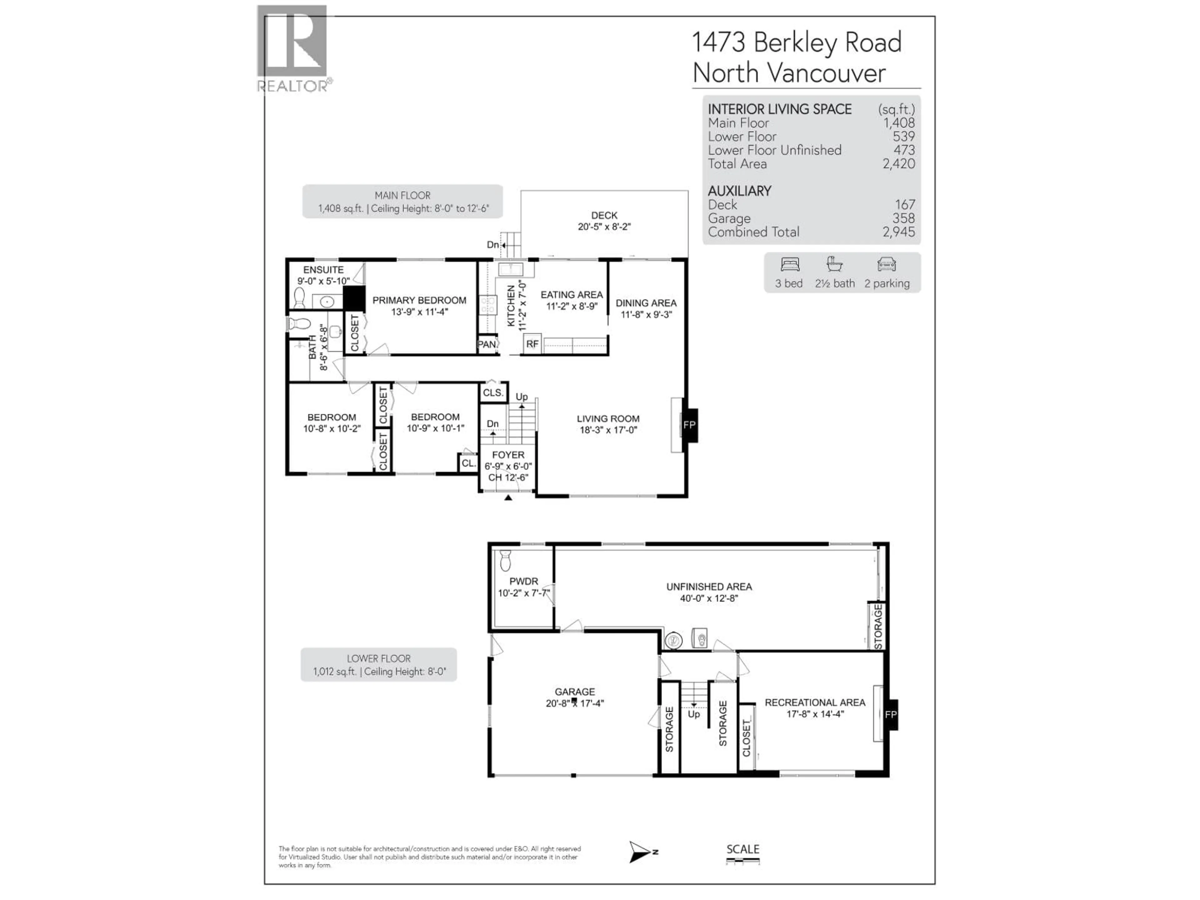 Floor plan for 1473 BERKLEY ROAD, North Vancouver British Columbia V7H1Y5