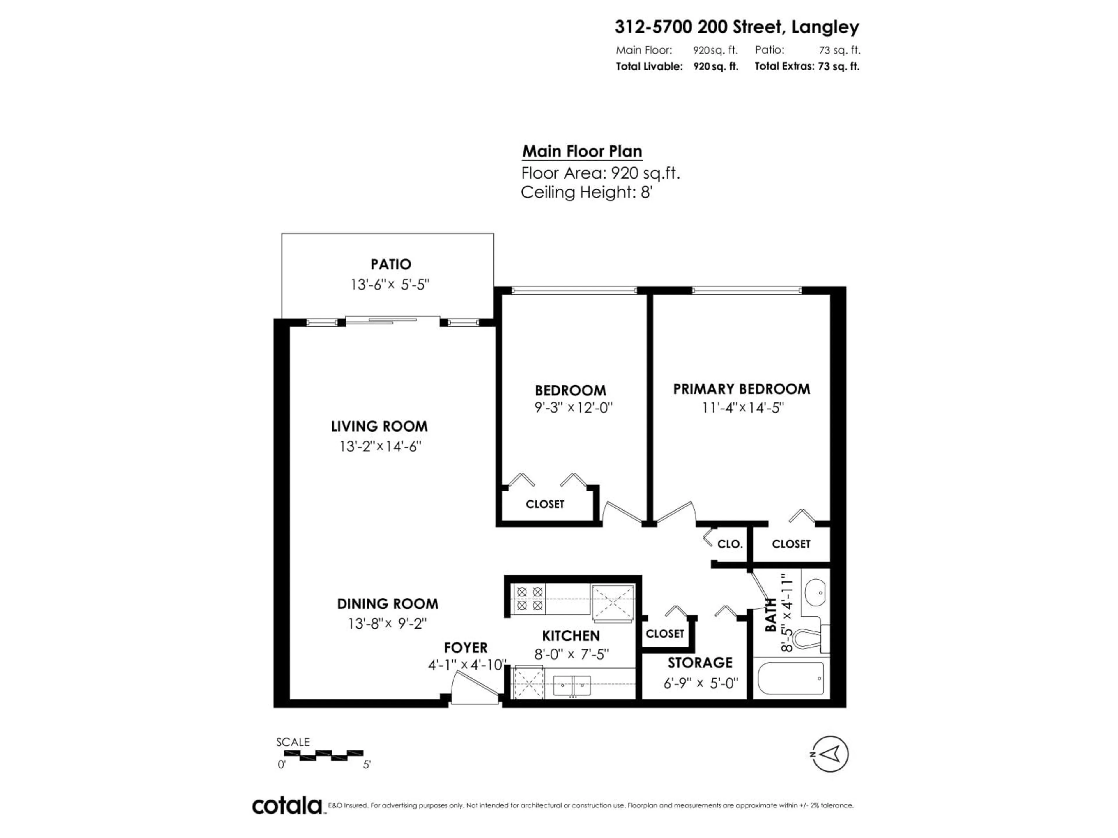 Floor plan for 312 - 5700 200 STREET, Langley British Columbia V3A7S6