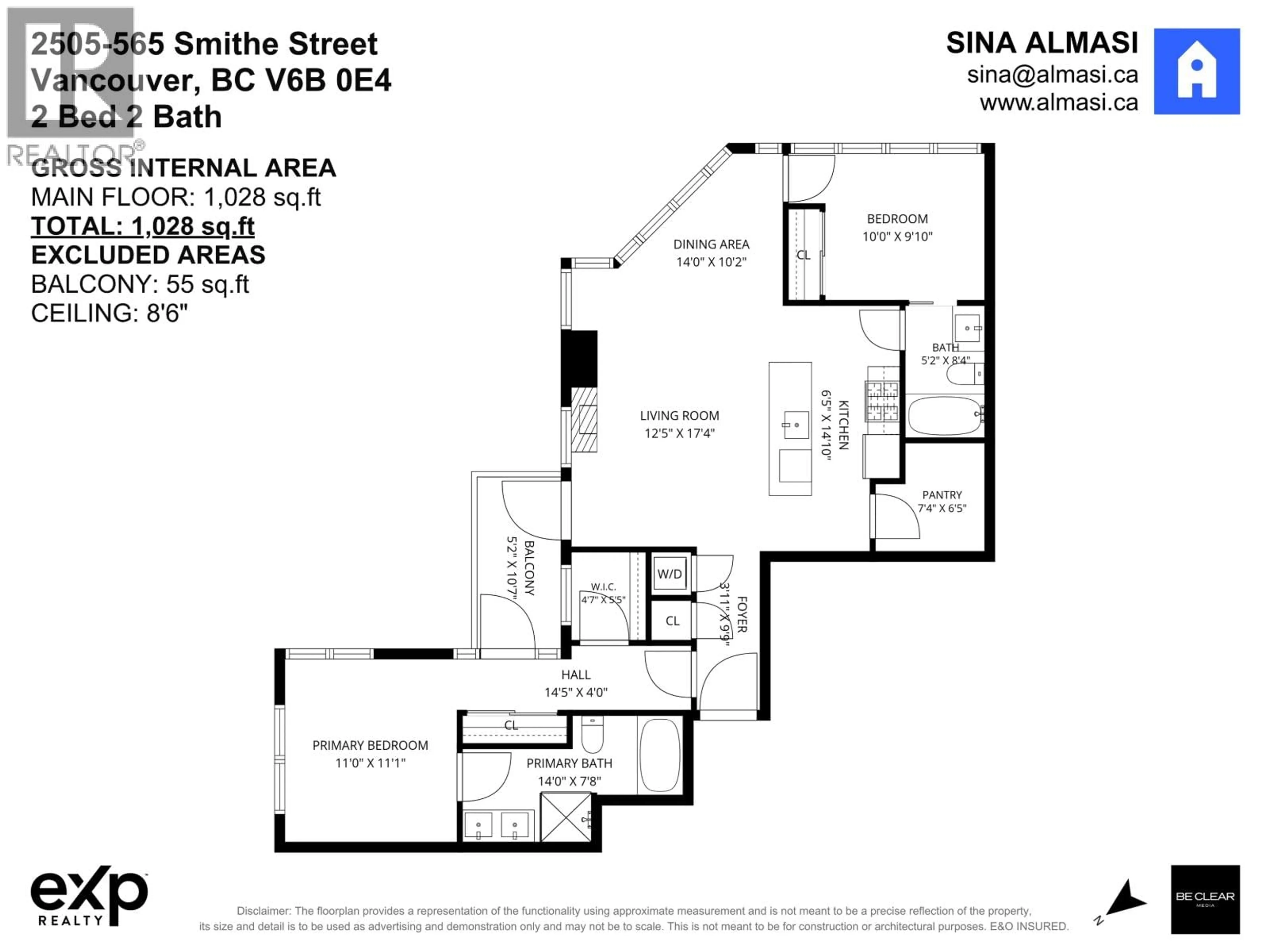 Floor plan for 2505 - 565 SMITHE STREET, Vancouver British Columbia V6B0E4