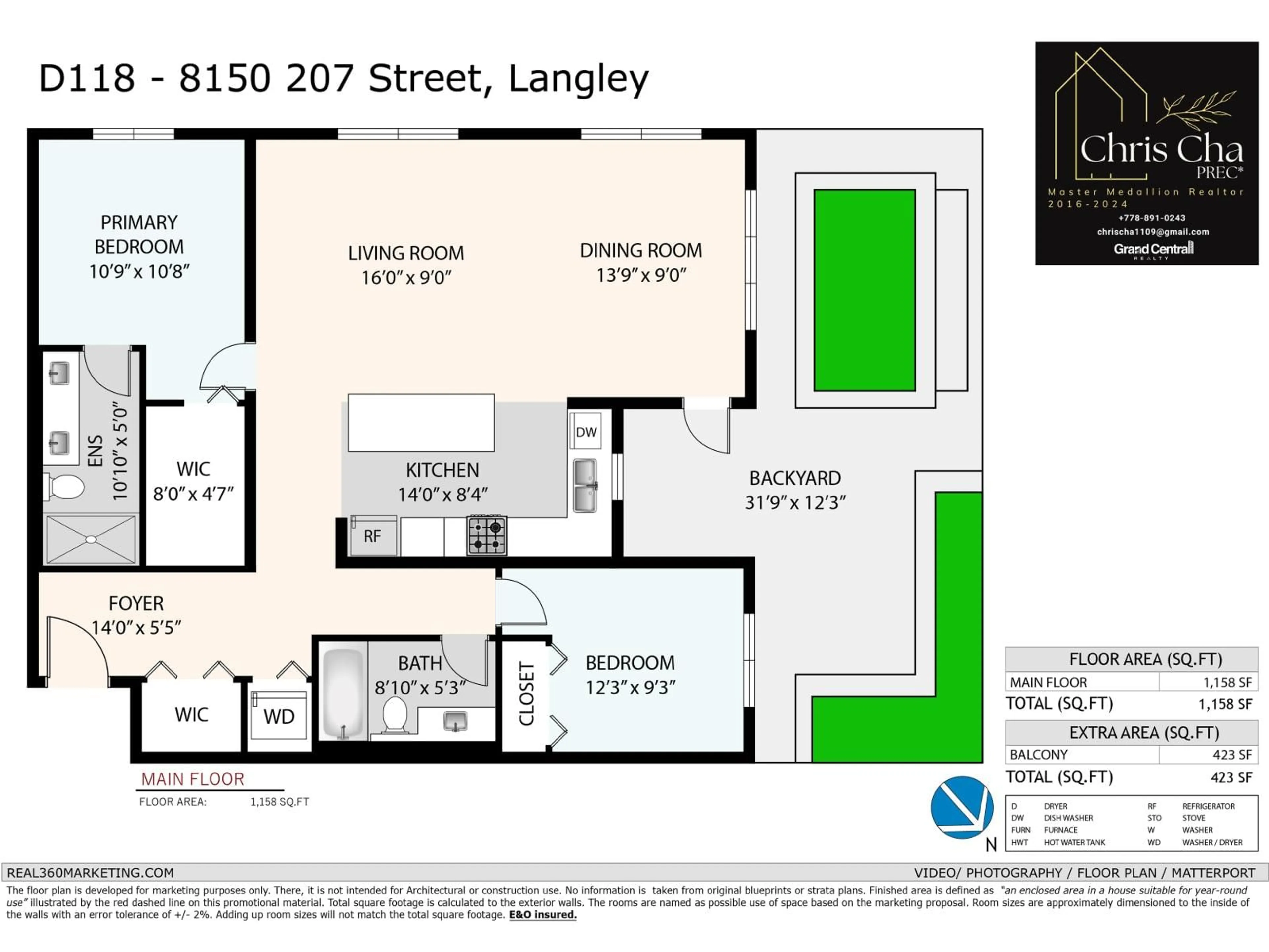 Floor plan for D118 - 8150 207 STREET, Langley British Columbia V2Y4J5