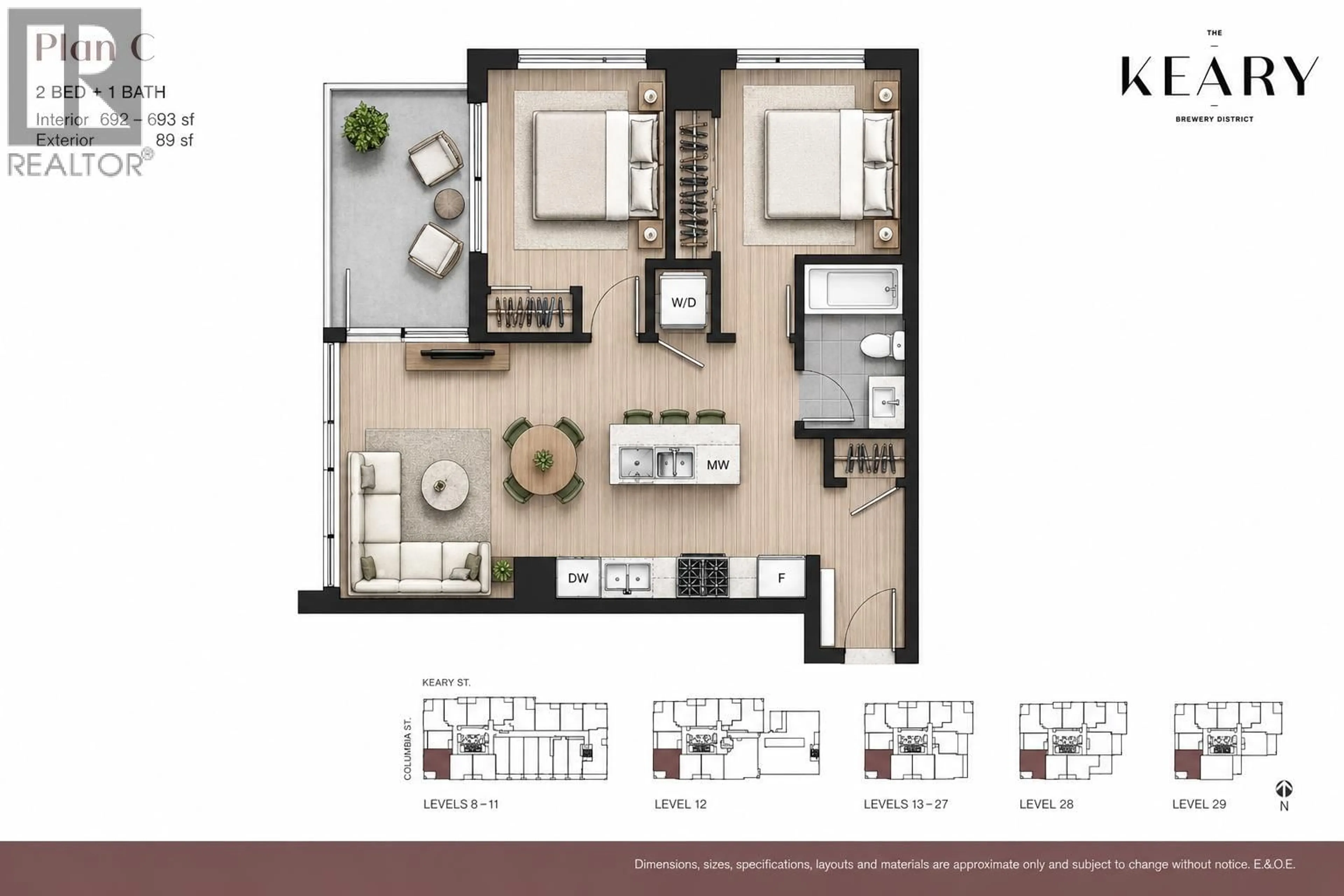 Floor plan for 1408 - 230 KEARY STREET, New Westminster British Columbia V3L0A6