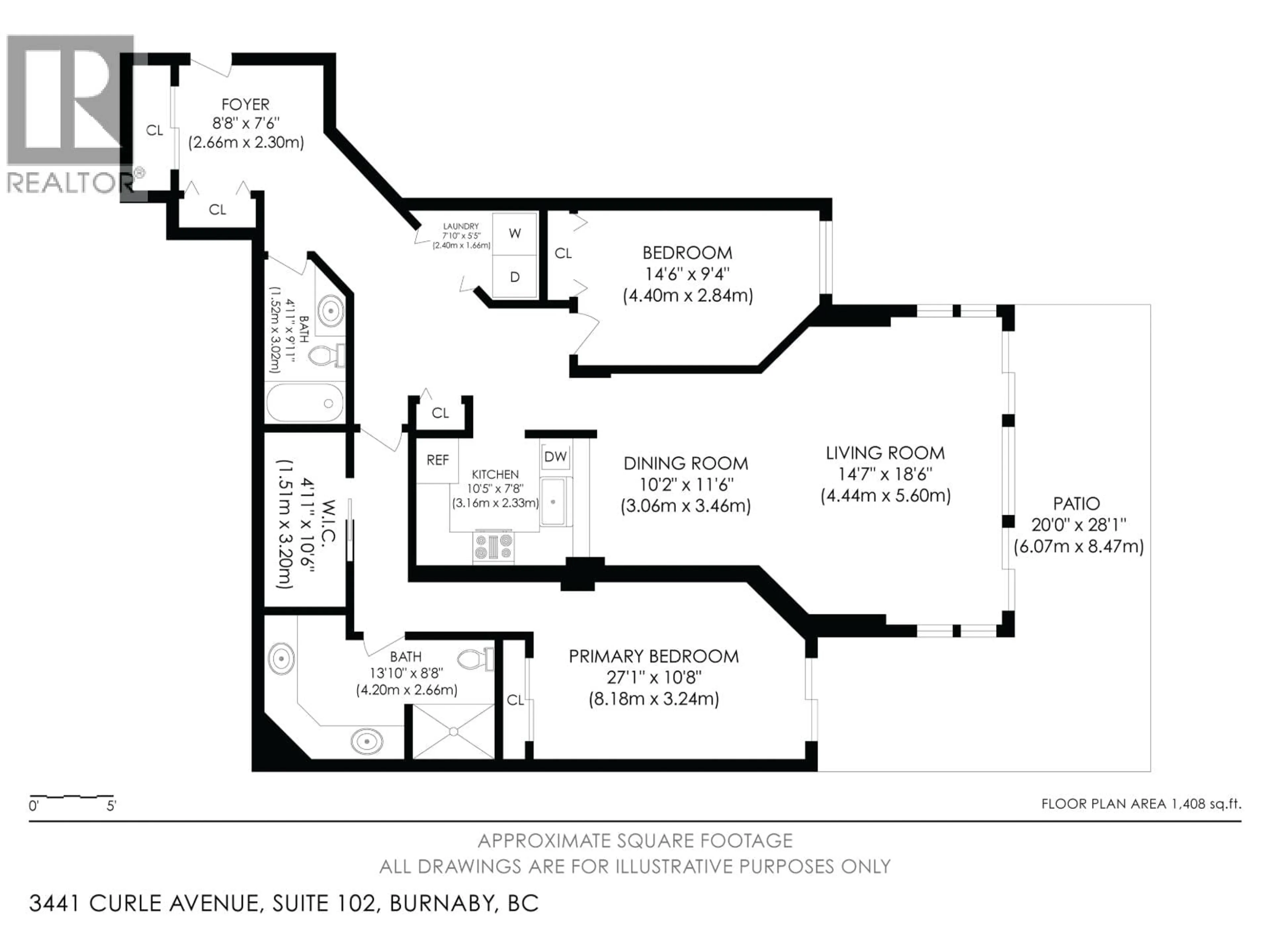 Floor plan for 102 - 3441 CURLE AVENUE, Burnaby British Columbia V5G4P4