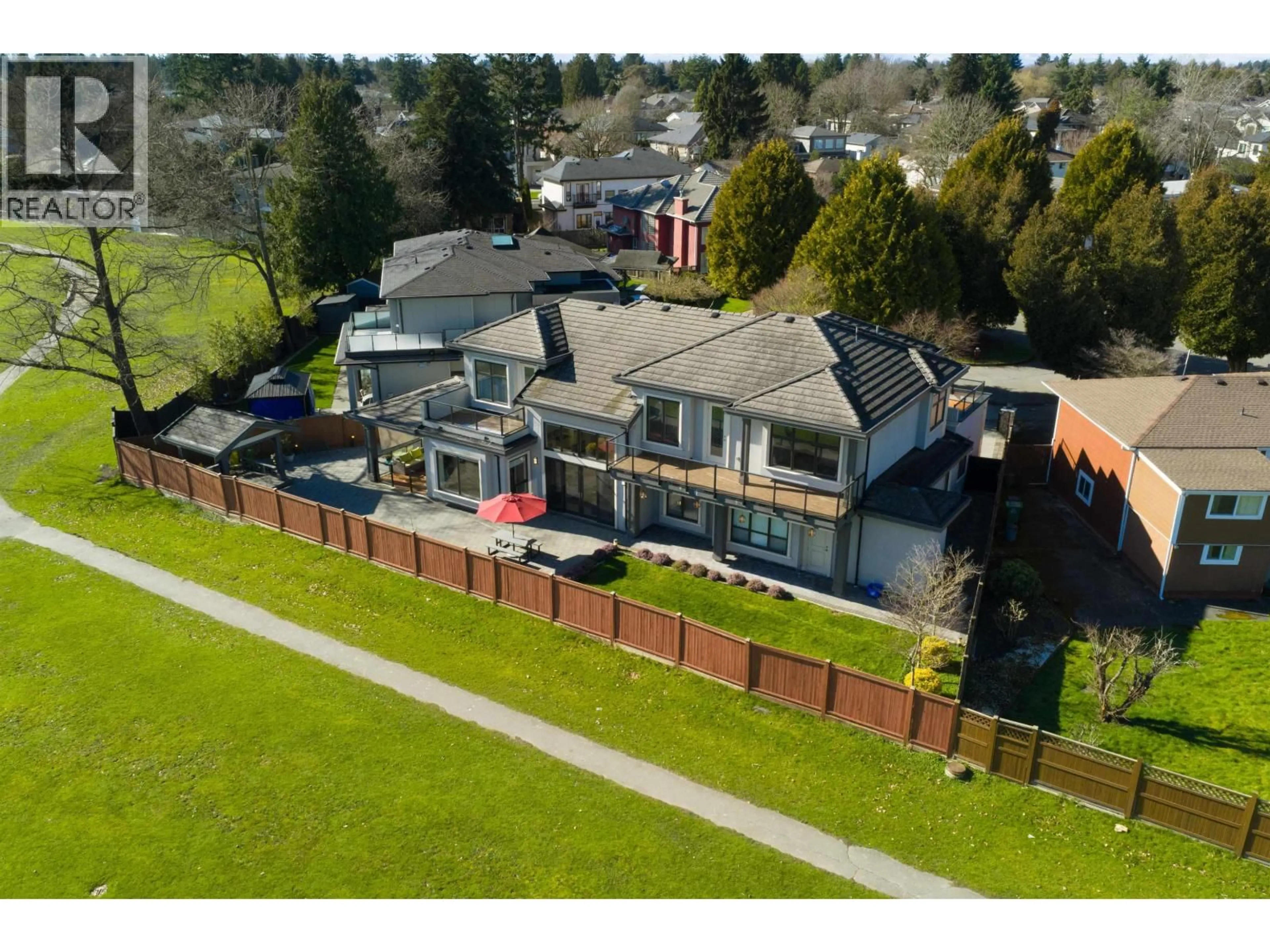 A pic from outside/outdoor area/front of a property/back of a property/a pic from drone, street for 6100 ALTA COURT, Richmond British Columbia V7C2R4