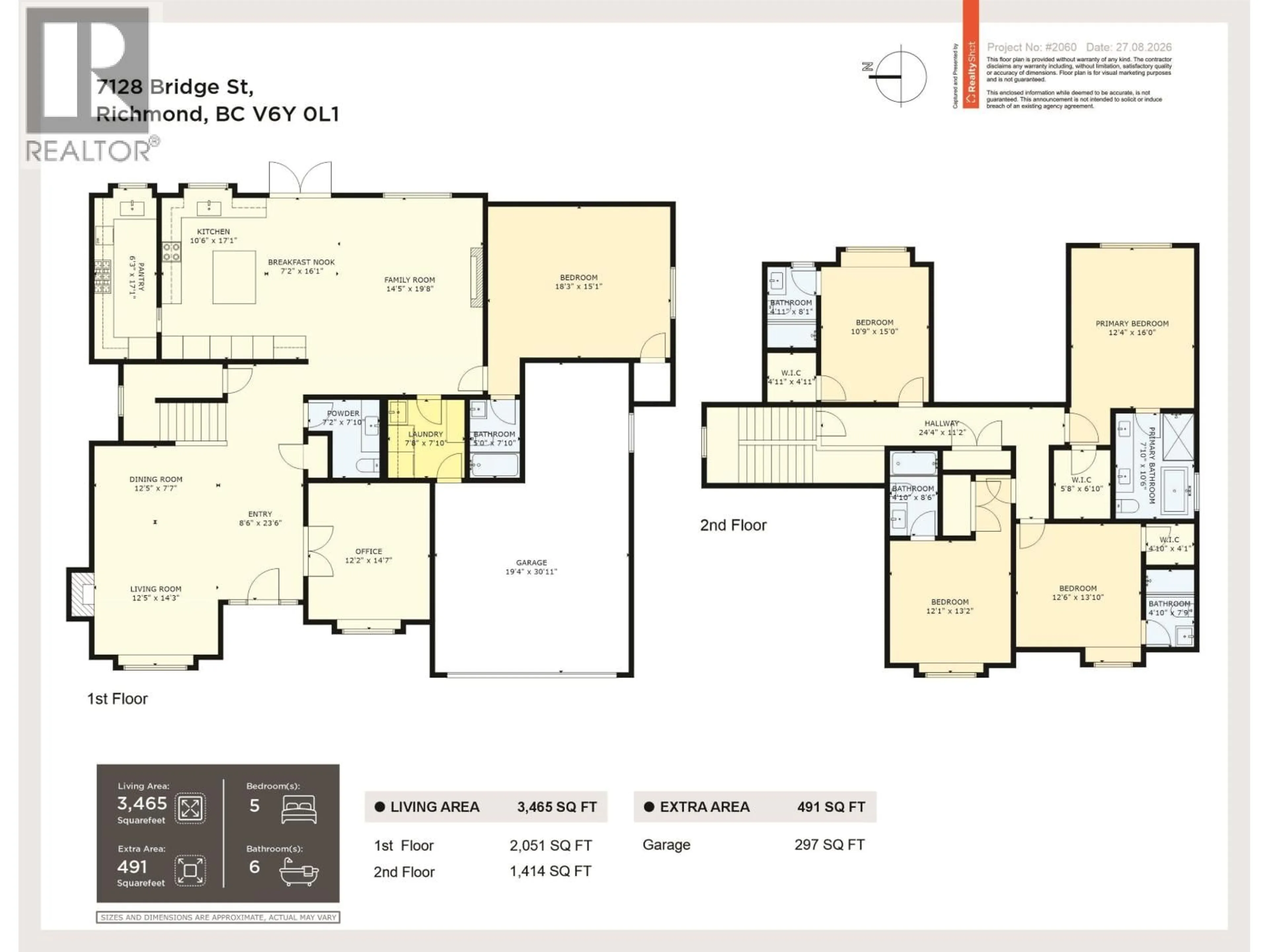 Floor plan for 7128 BRIDGE STREET, Richmond British Columbia V6Y2S7