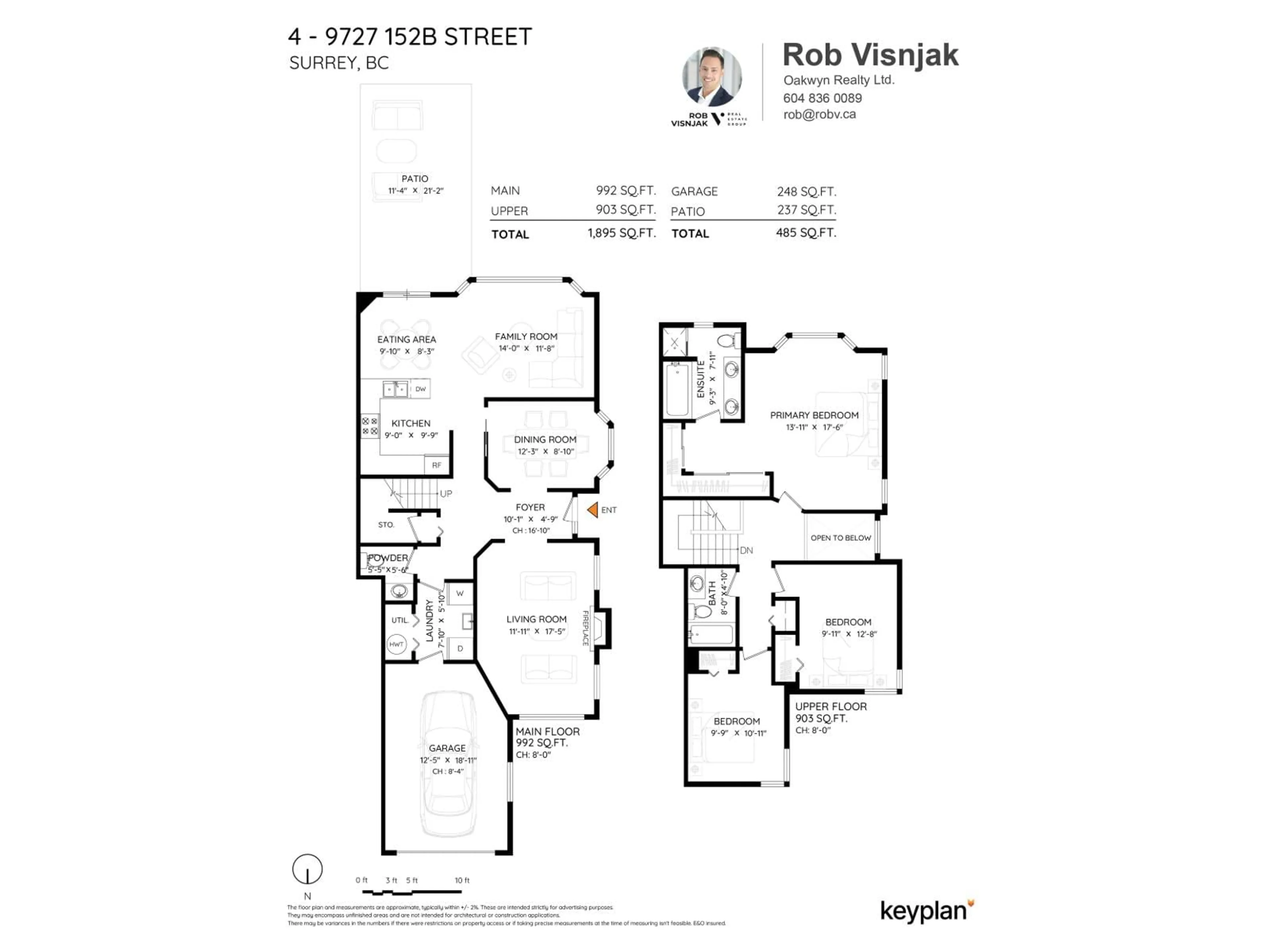 Floor plan for 4 - 9727 152B STREET, Surrey British Columbia V3R0G5