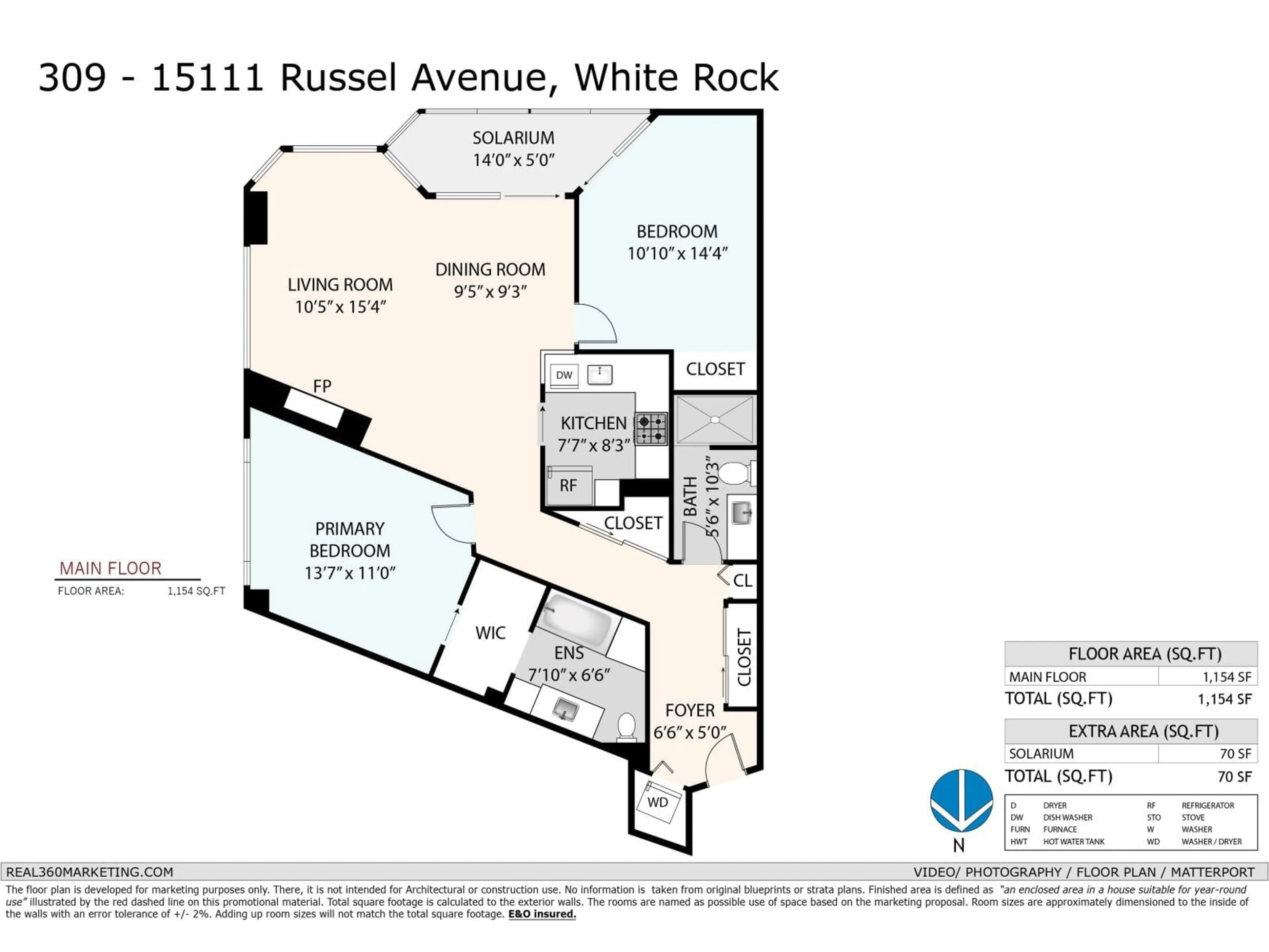 Floor plan for 309 - 15111 RUSSELL AVENUE, White Rock British Columbia V4B2P4