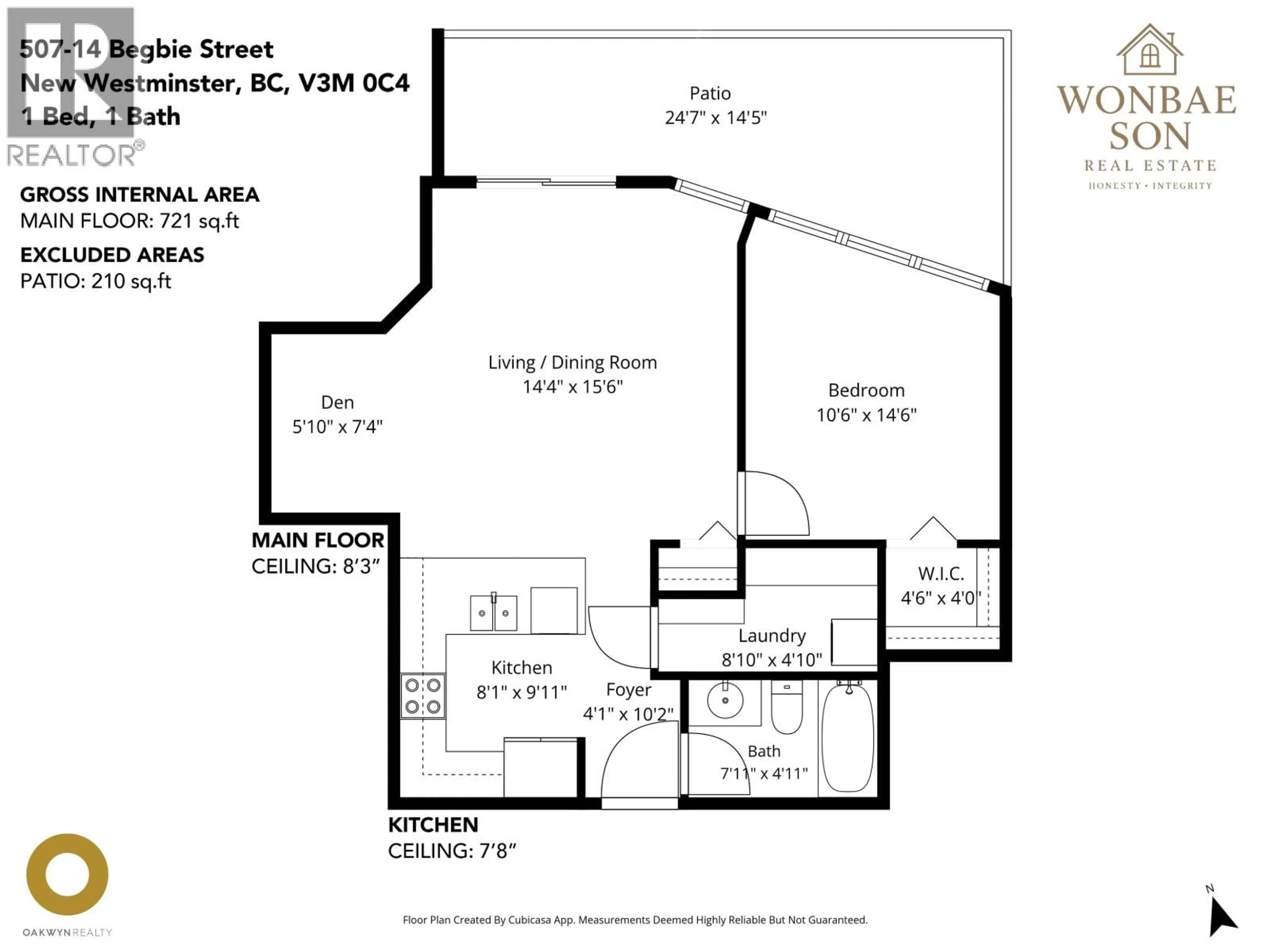 Floor plan for 507 - 14 BEGBIE STREET, New Westminster British Columbia V3M0C4