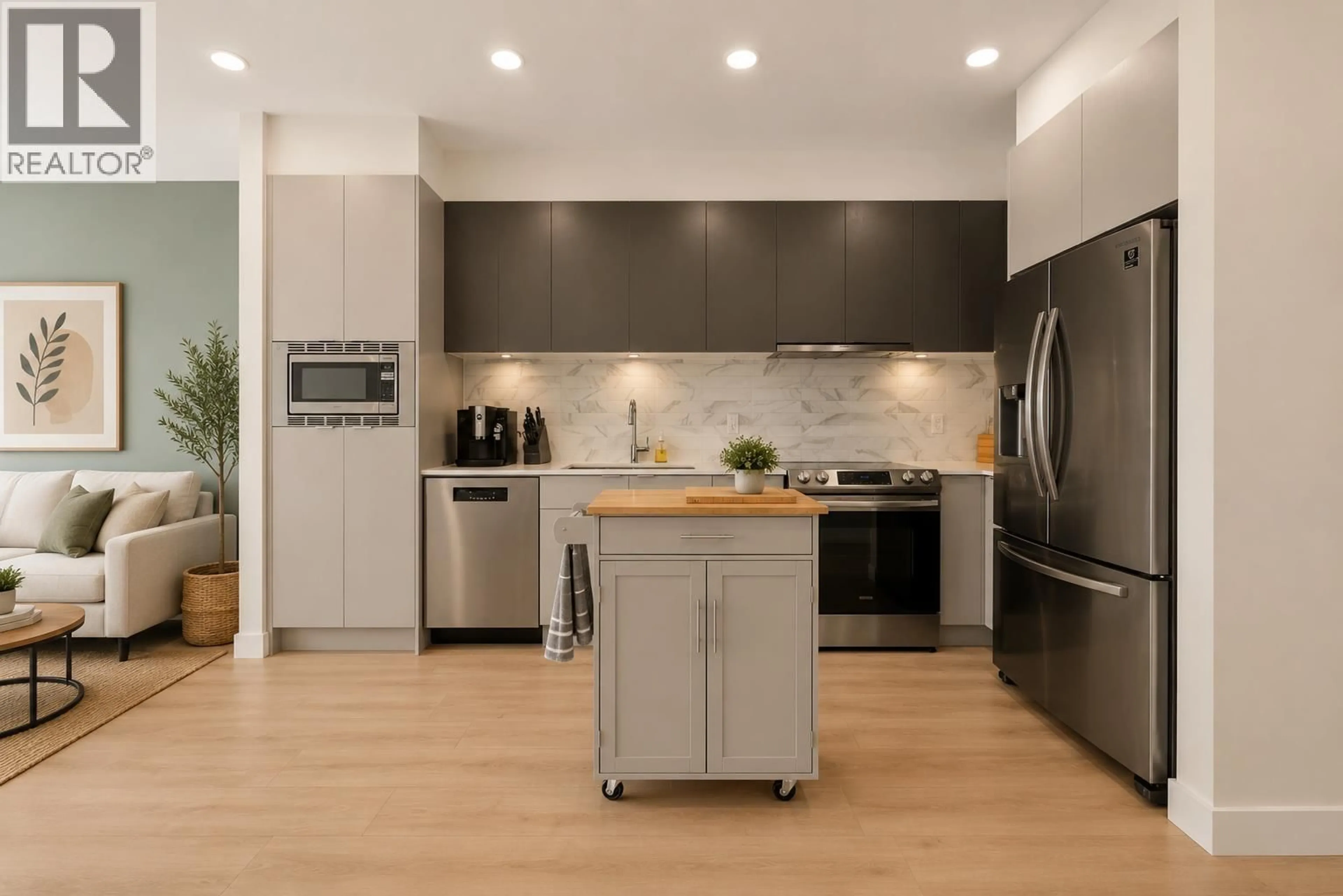 Contemporary kitchen, wood/laminate floor for 203 - 1792 STARLING DRIVE, Tsawwassen British Columbia V4M0E4