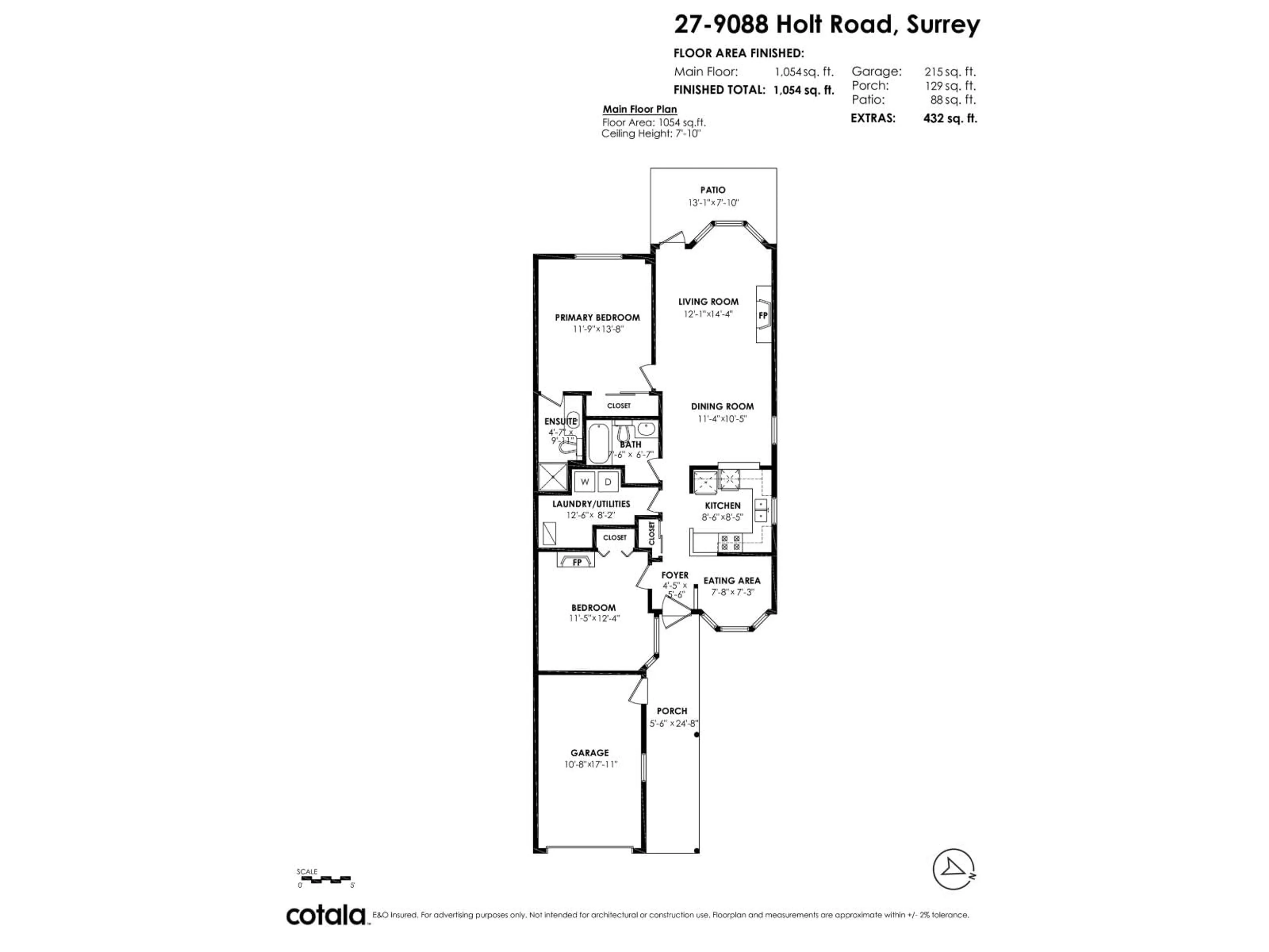Floor plan for 27 - 9088 HOLT ROAD, Surrey British Columbia V3V4H3