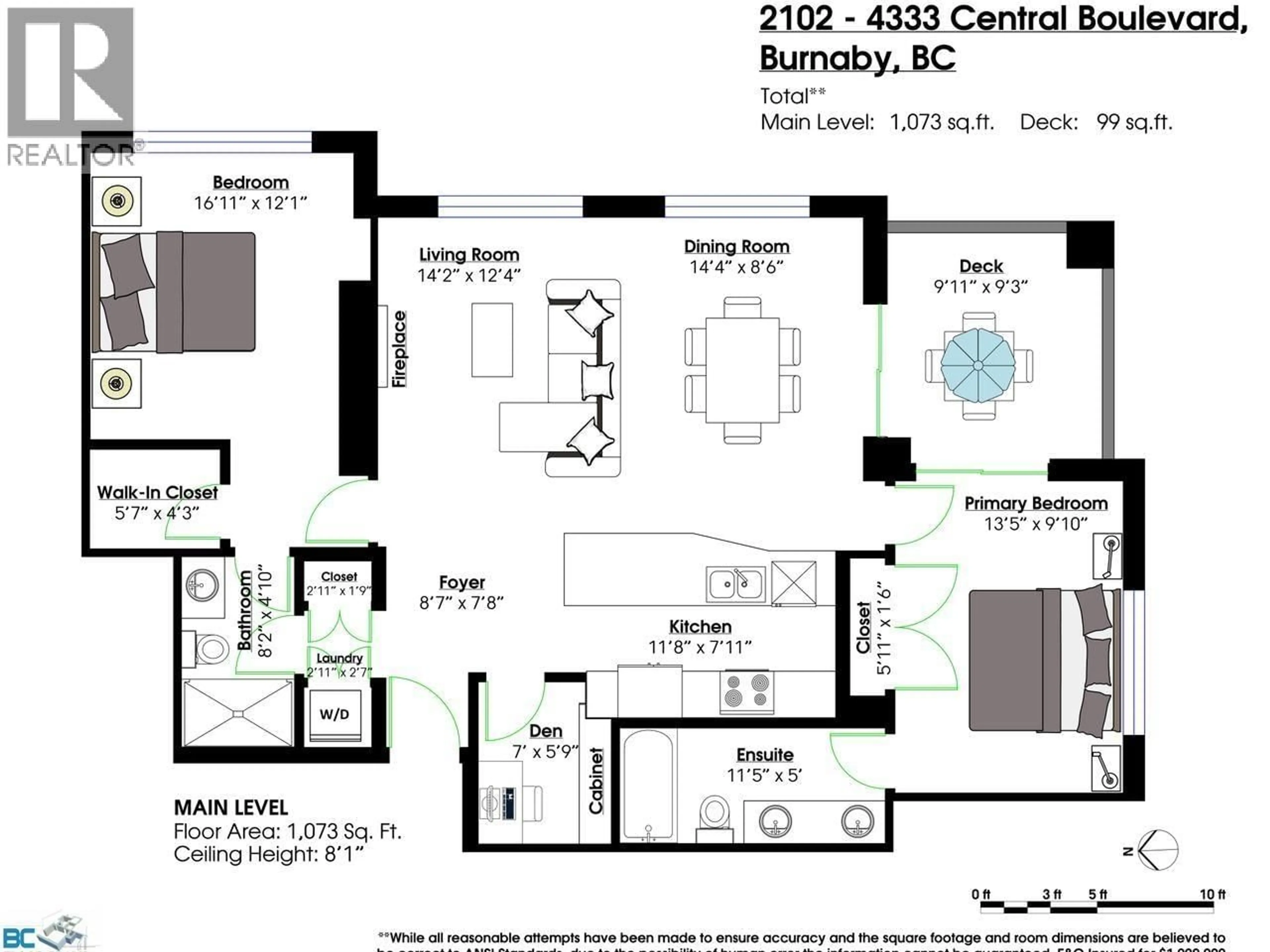 Floor plan for 2102 - 4333 CENTRAL BOULEVARD, Burnaby British Columbia V5H4W8