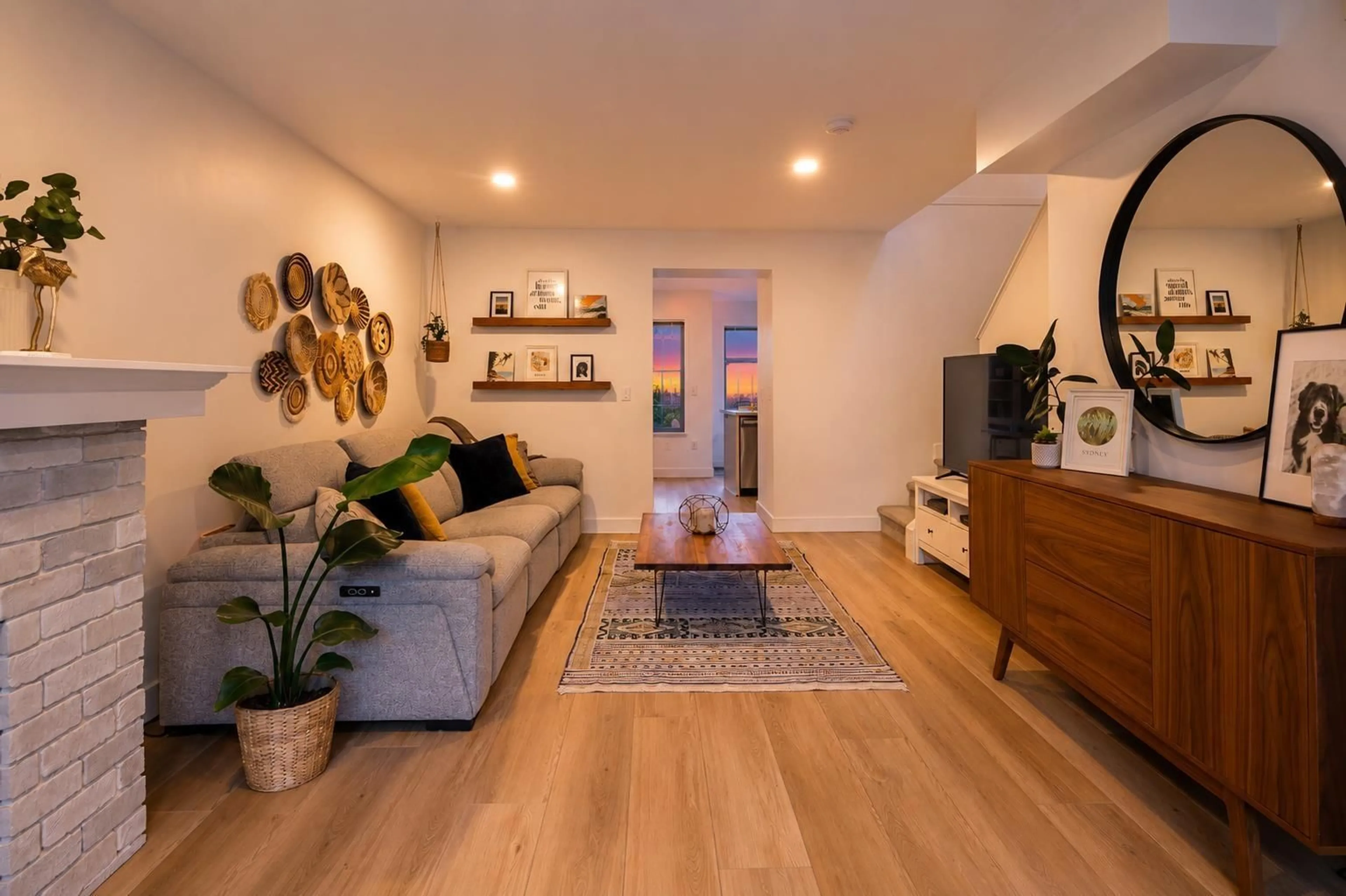 Living room with furniture, wood/laminate floor for 63 - 18883 65 AVENUE, Surrey British Columbia V3S8Y2