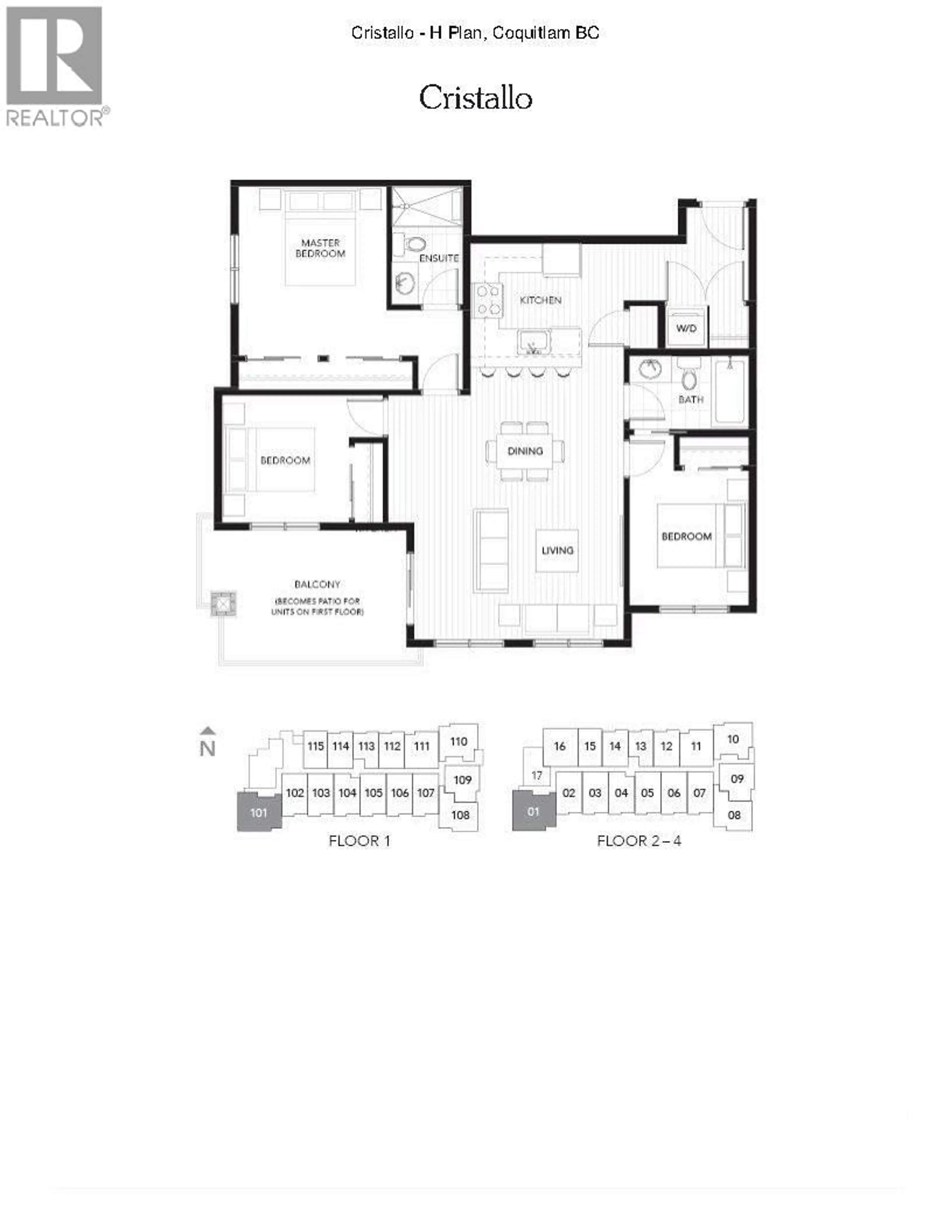 Floor plan for 101 - 828 GAUTHIER AVENUE, Coquitlam British Columbia V3K1R9