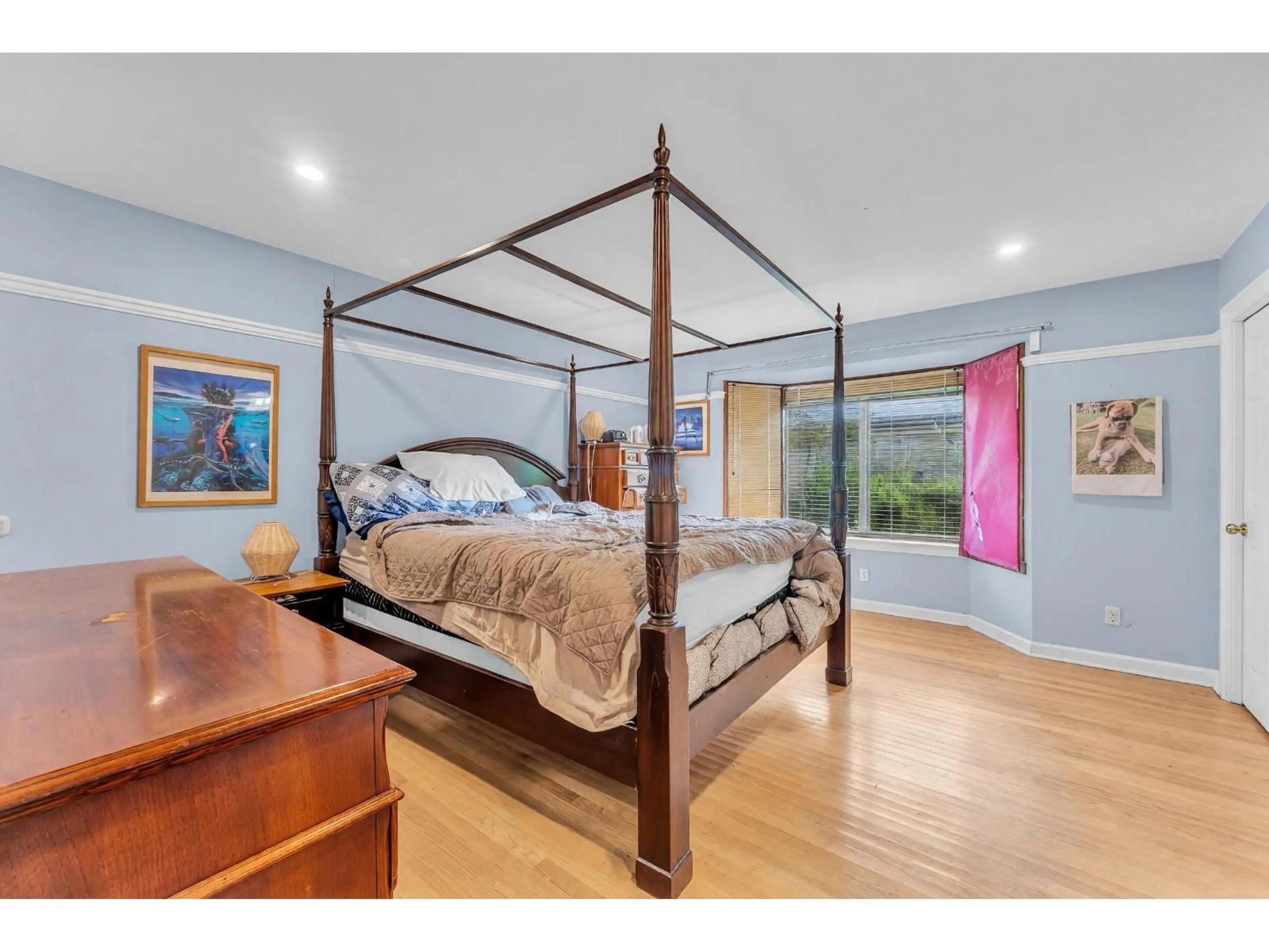Bedroom with bed, wood/laminate floor for 2223 232 STREET, Langley British Columbia V2Z2Z9