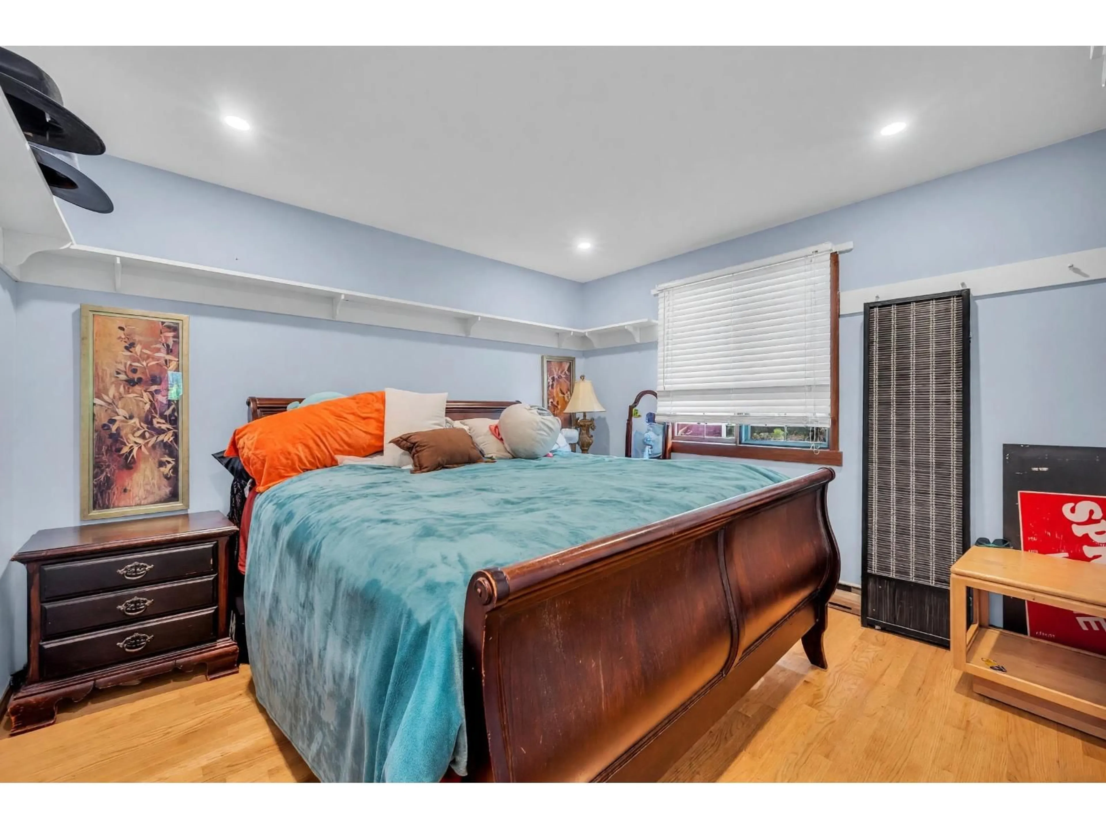 Bedroom with bed, wood/laminate floor for 2223 232 STREET, Langley British Columbia V2Z2Z9